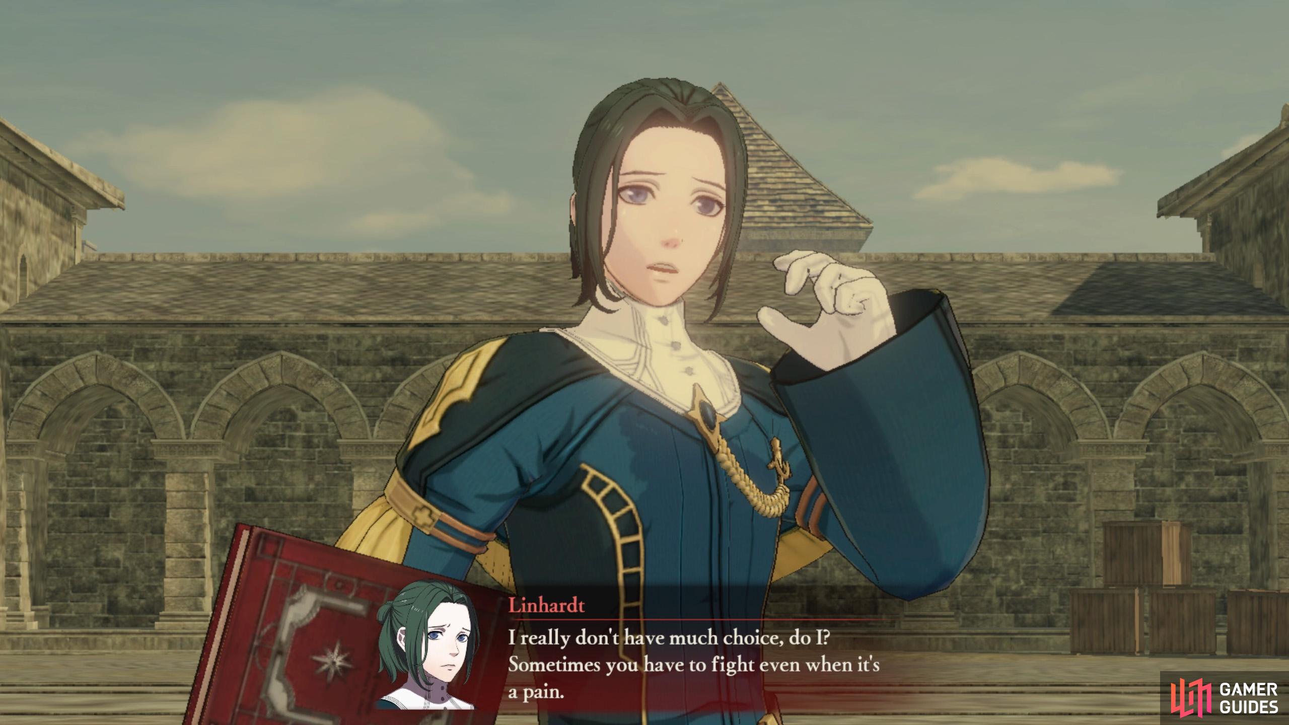 Linhardt isnt very invested in the war.