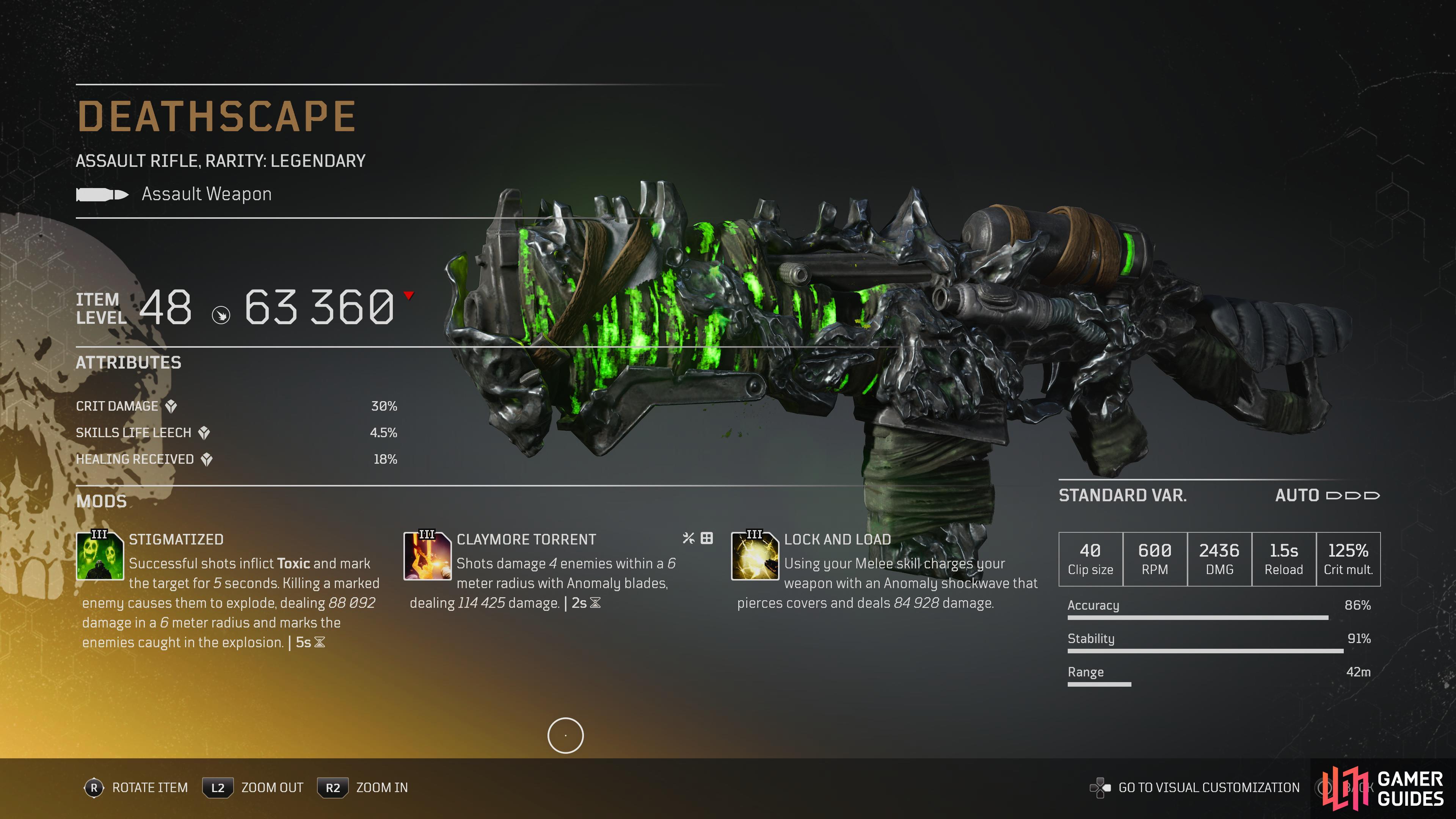 The Deathscape is one of the new Legendary Weapons available in Outriders Worldslayer.