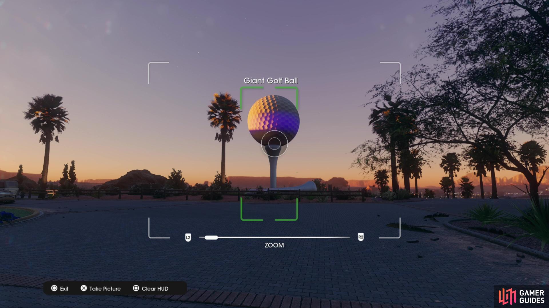 Take a picture of the Giant Golf Ball collectible to obtain it.