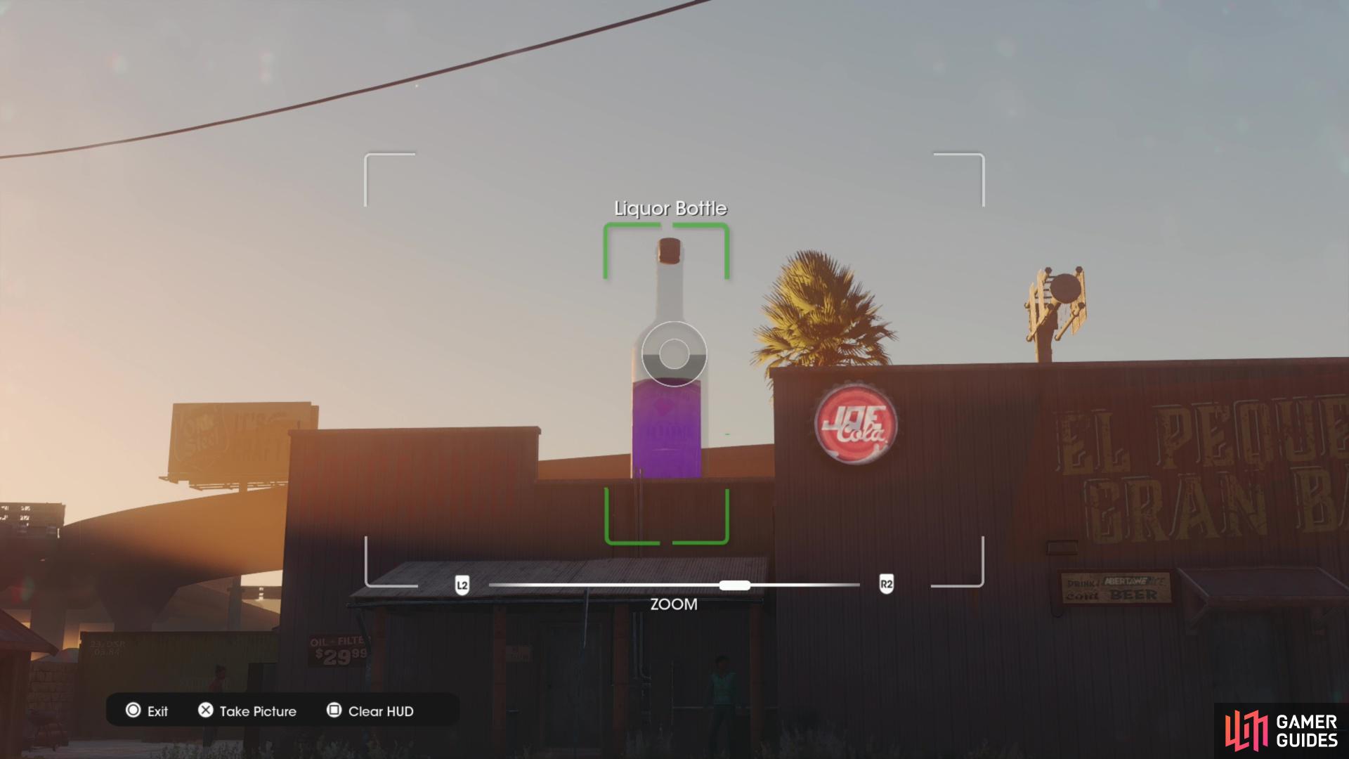 Take a picture of the Liquor Bottle collectible to obtain it.