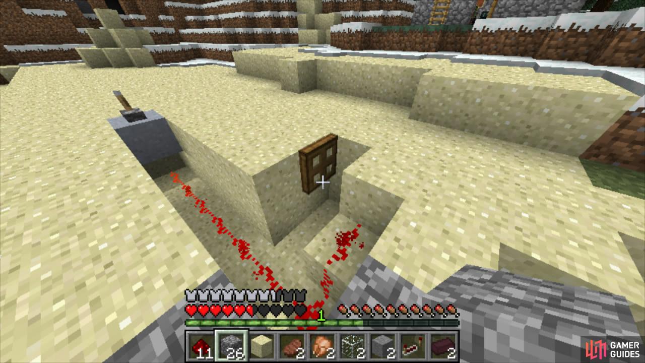 A basic Redstone Circuit (lever, wire, trapdoor) that could be effectively camouflaged with a wall placed block over the wire that is connected to the trap.