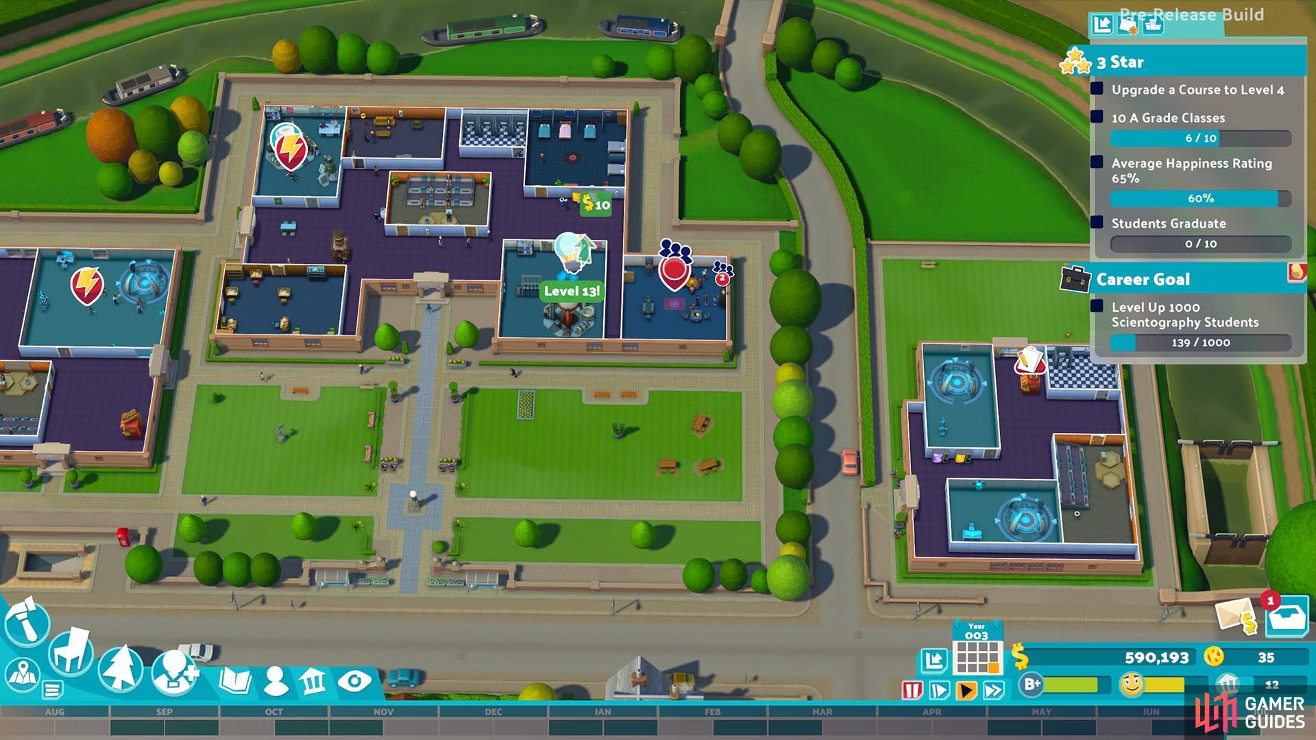 By adding extra plots of land you expand your starting campus' size quite dramatically.