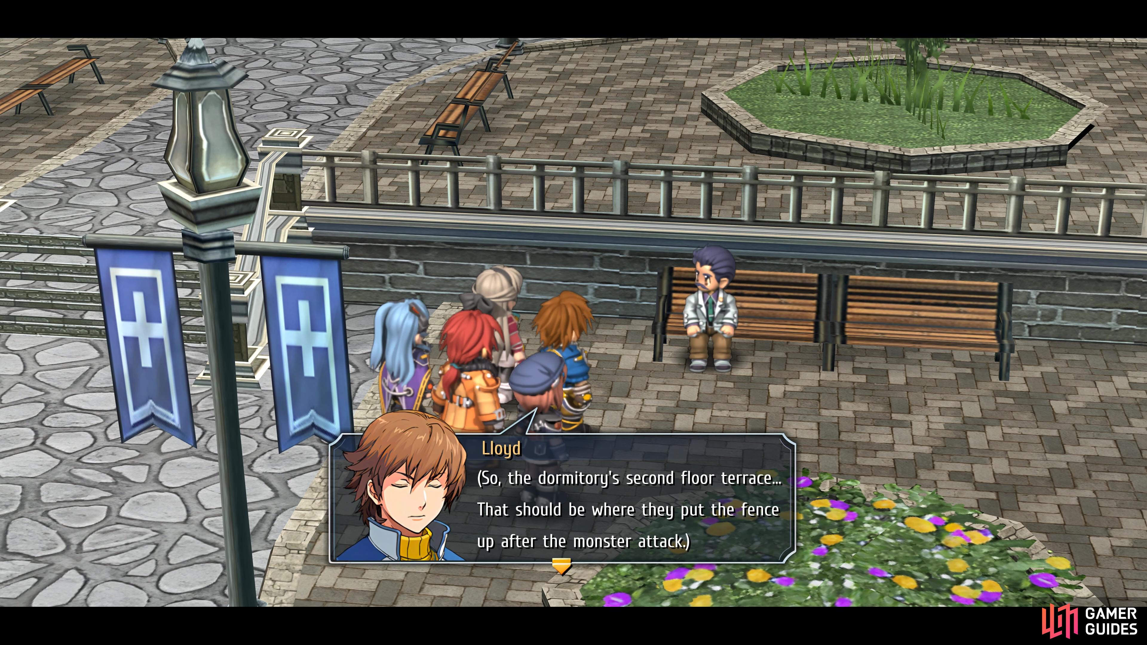 head to this bench outside to learn about some supplies