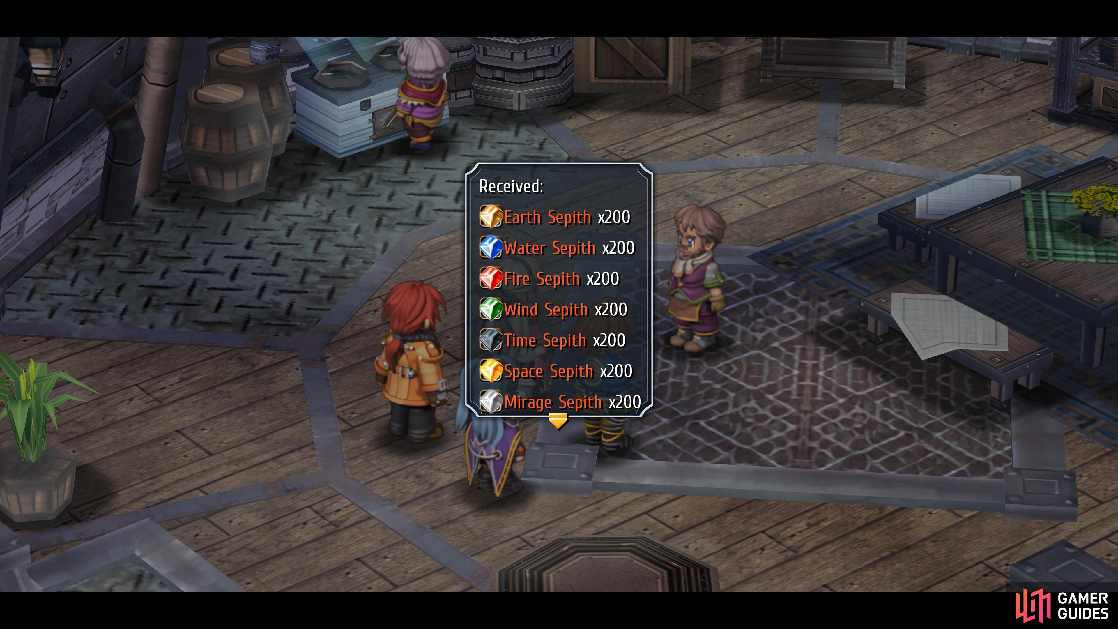 the mayor will reward you with 200 of All Sepith for completing the request.