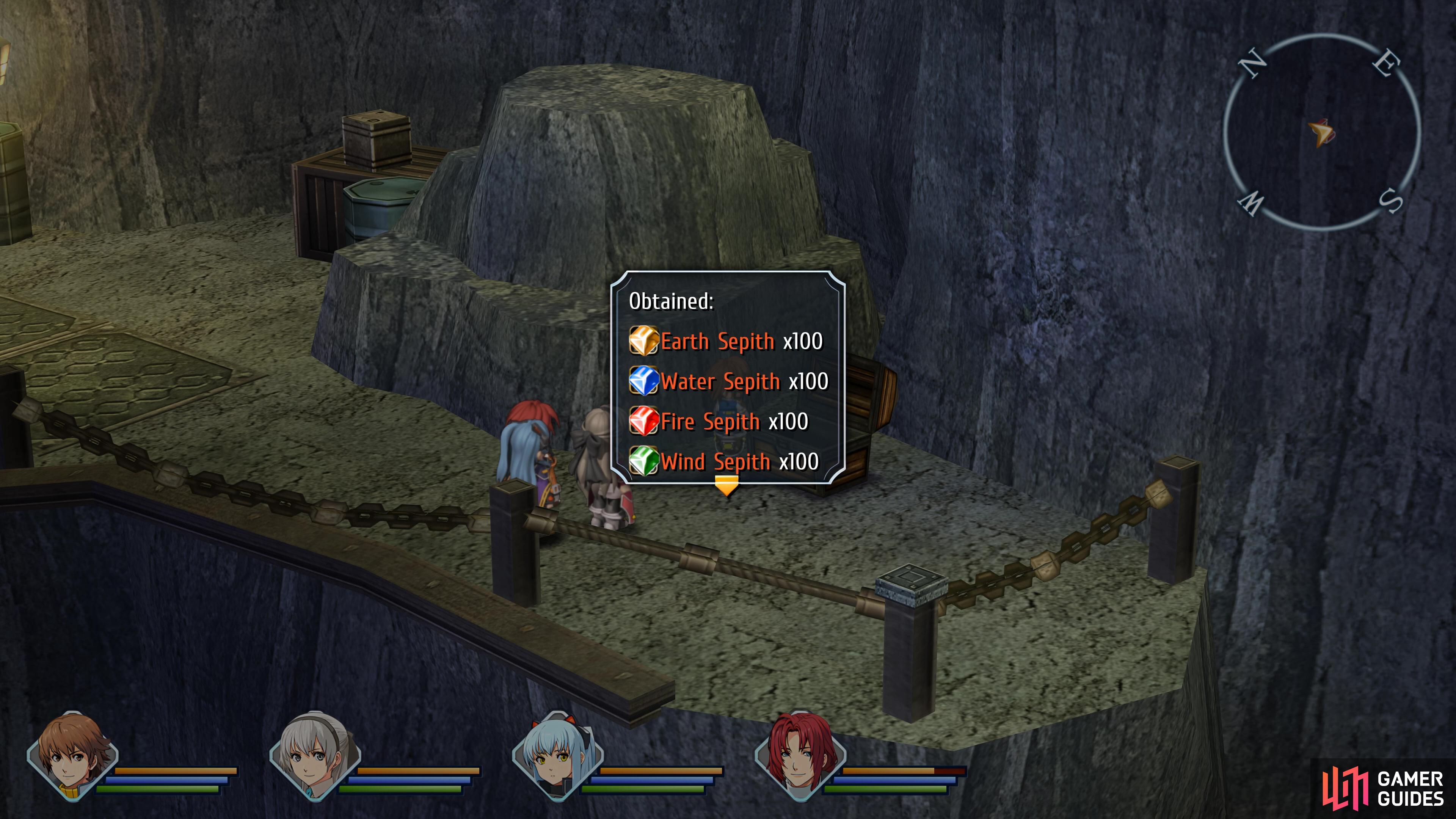 go right after entering this area to find a second hoard of Sepith.