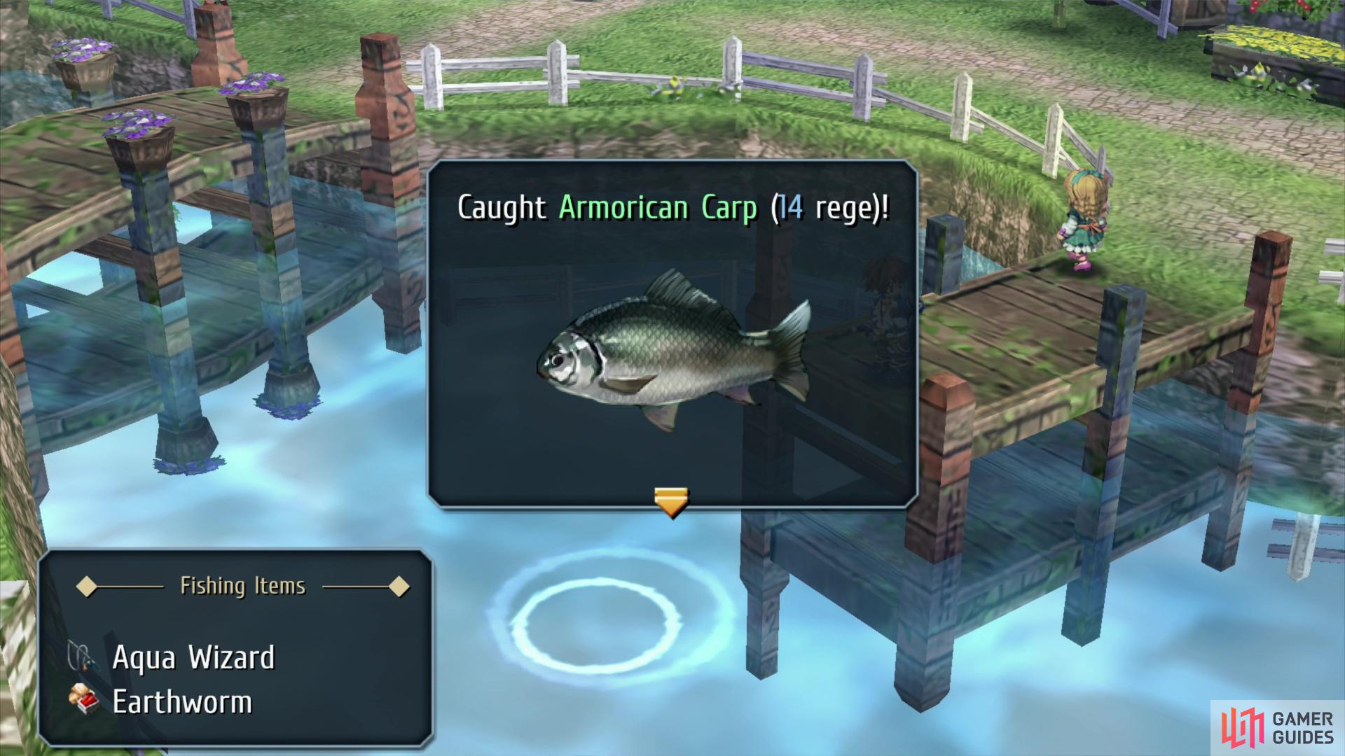 At the Armorica Village fishing spot you can catch the Armorican Carp,
