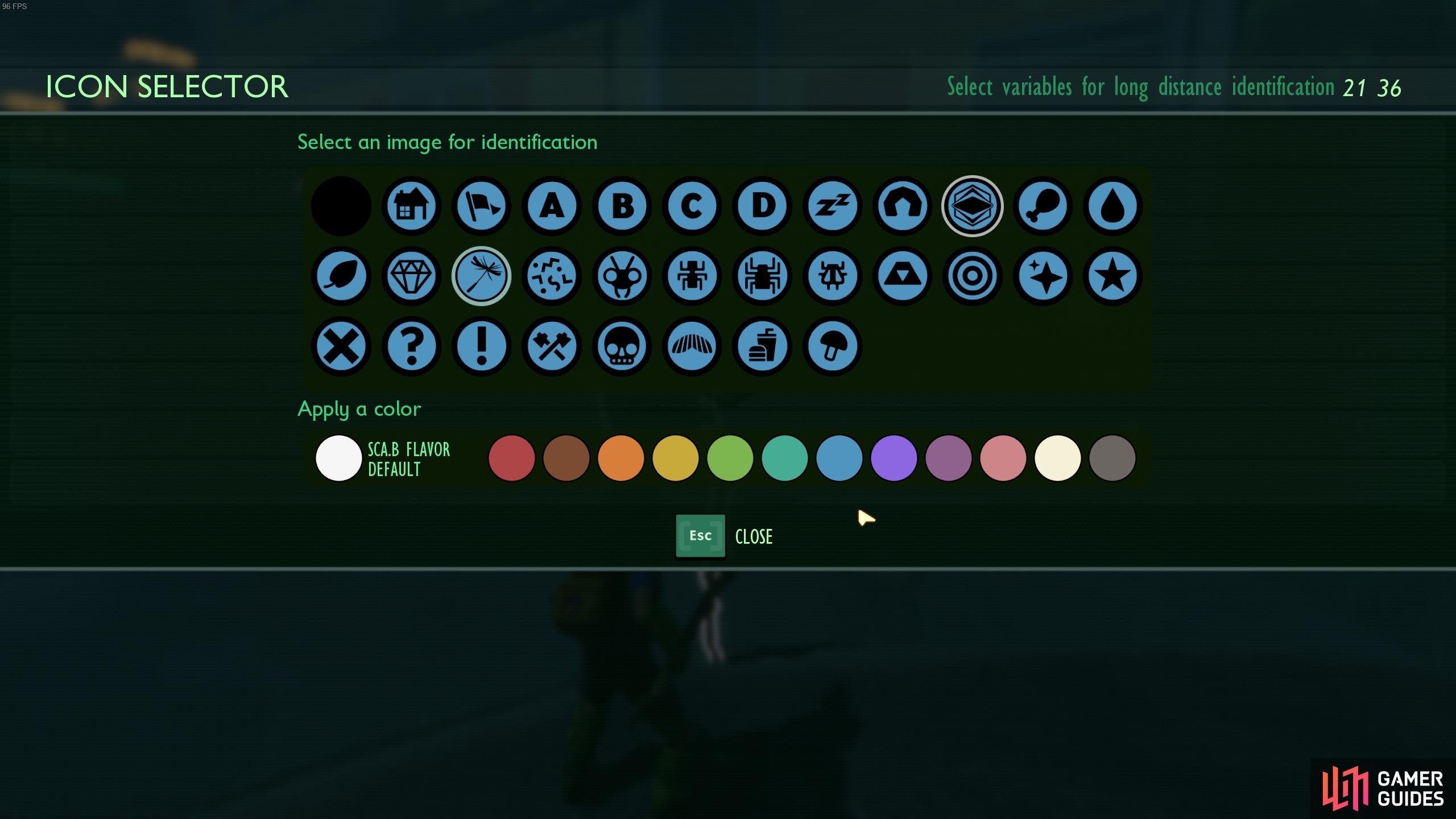 You can select from a set number of icons an colors to customize the trail marker.