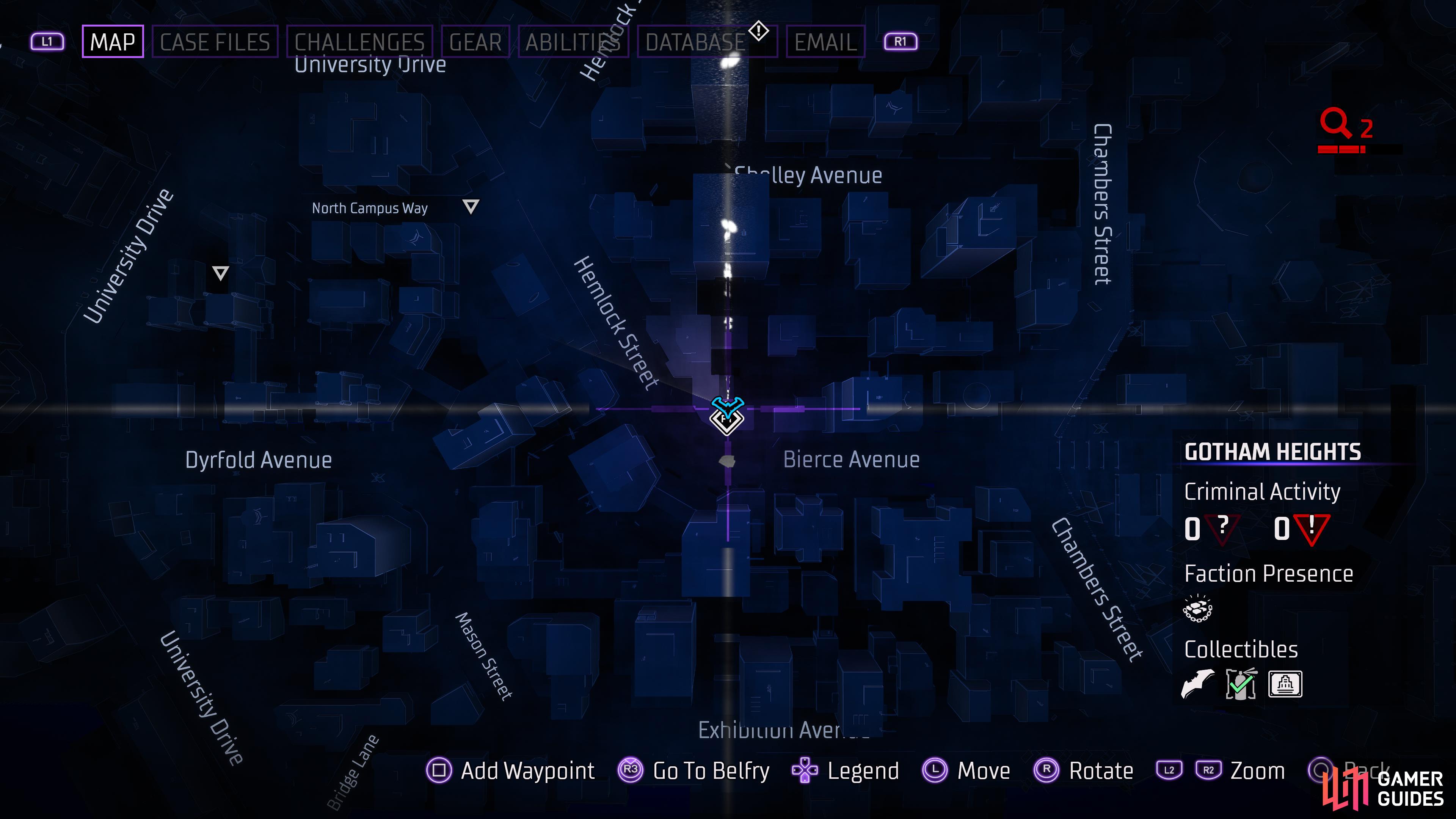 The map location of Batarang #52.