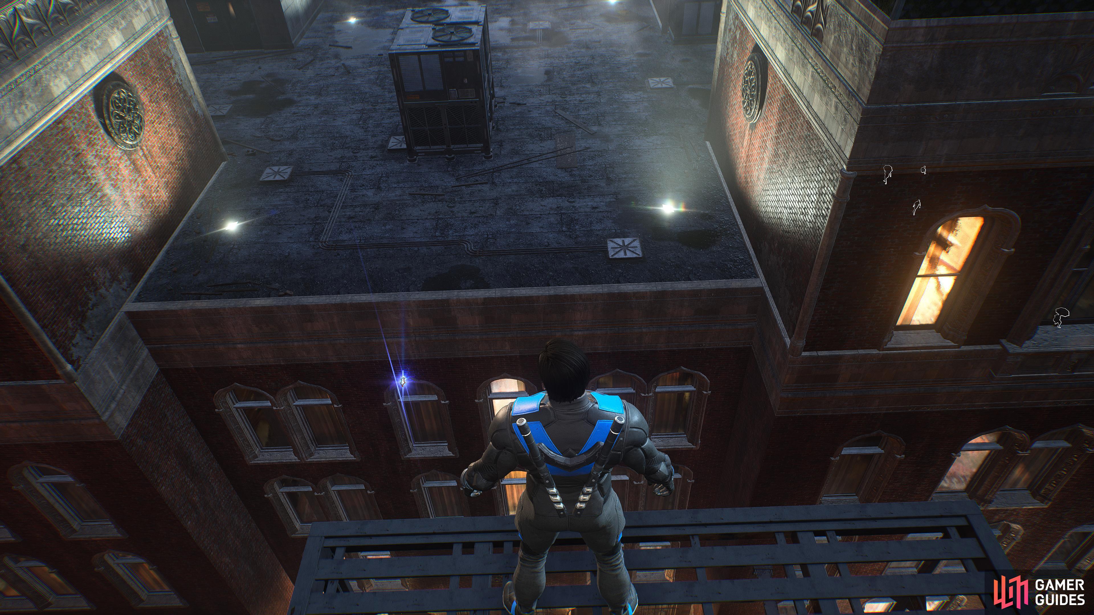 Near the top of the building on the corner of Exhibition Avenue, and Chambers Street.