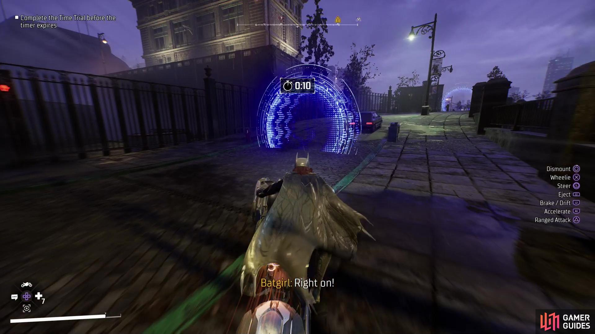 Batcycle Time Trials are one of the few side activities you will be doing