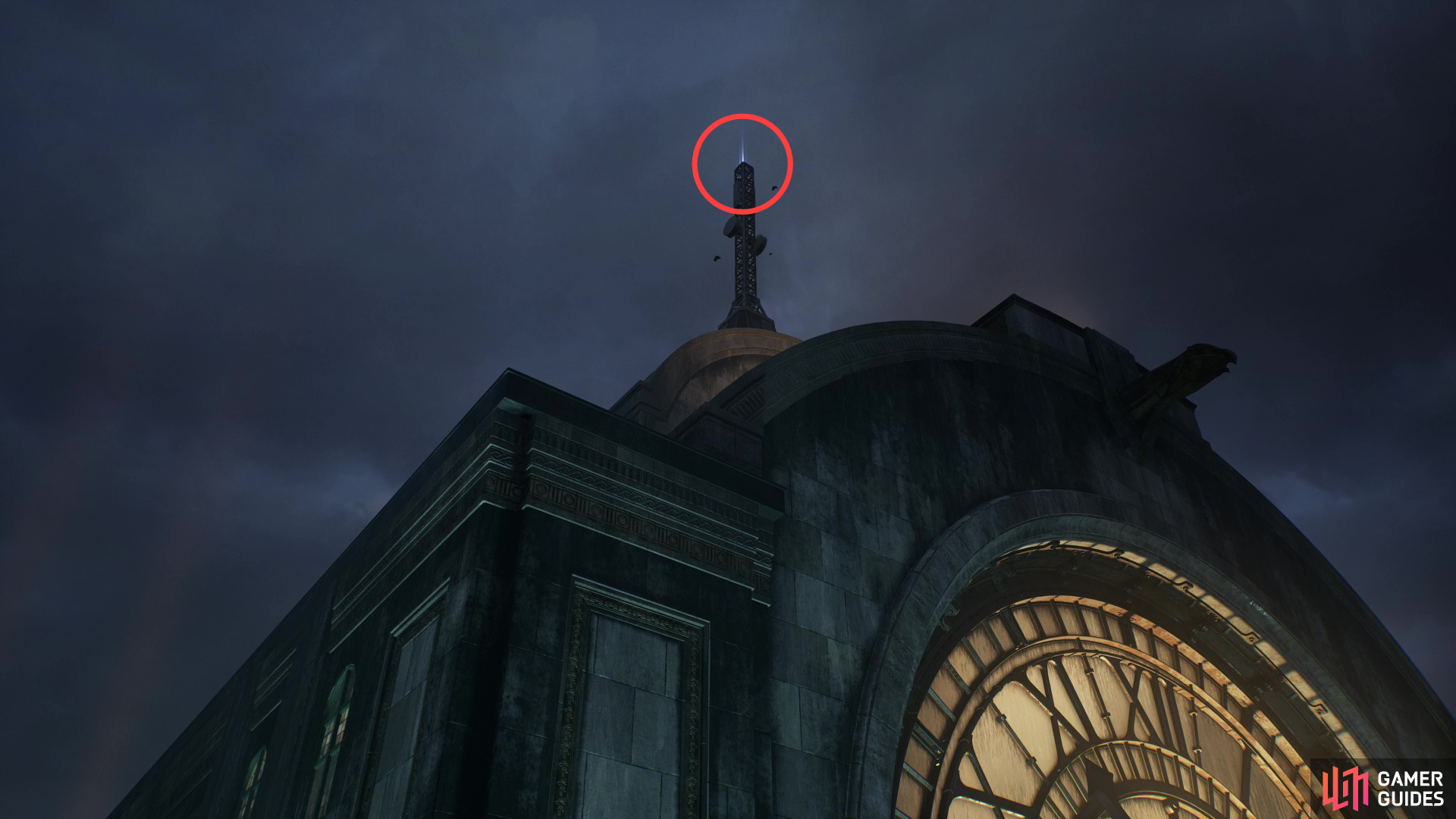 Home sweet home, you'll find a Batarang atop the Union Station Belfry.