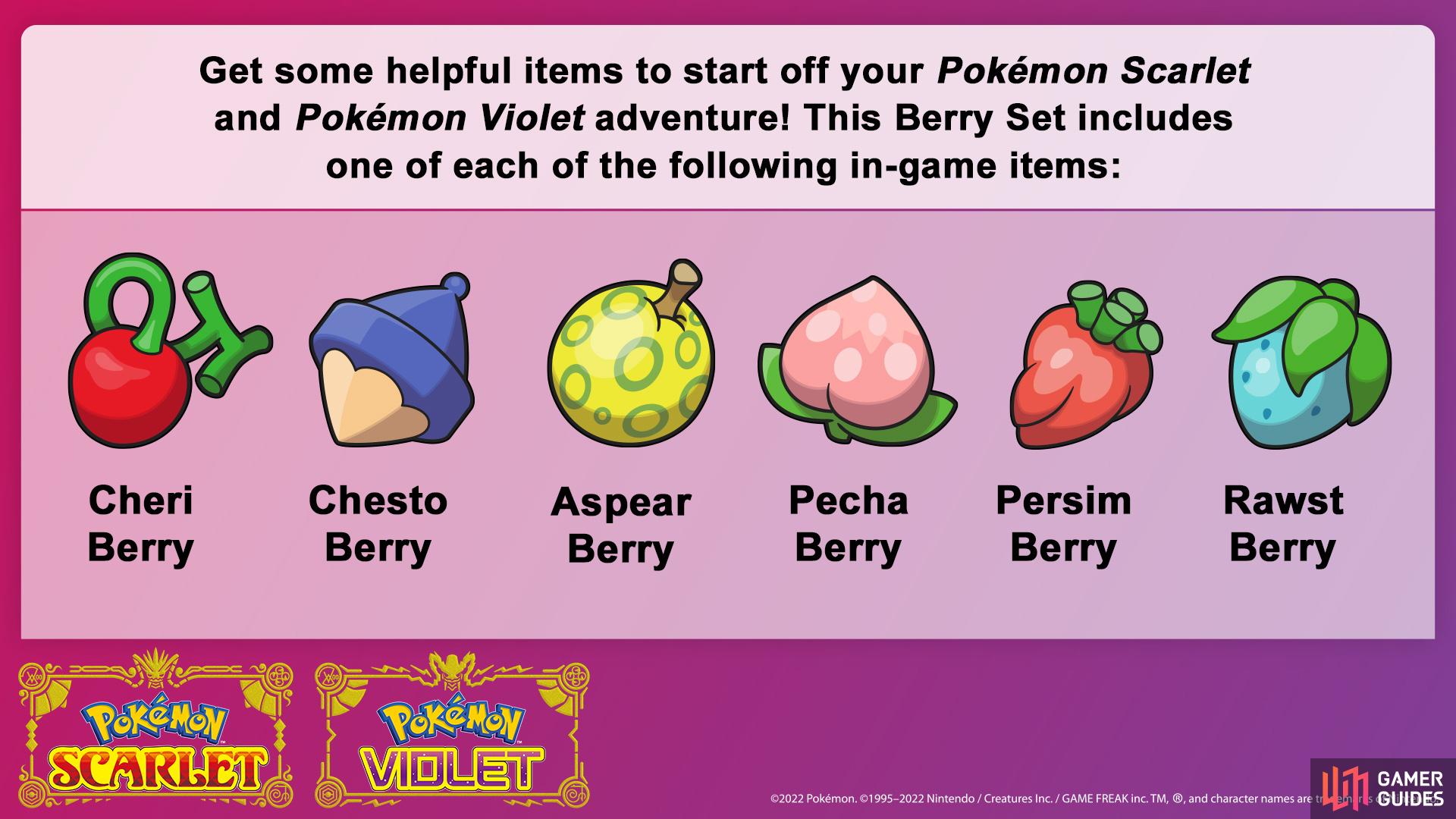 The berries included in the Berry Set. (Credit: The Pokémon Company)