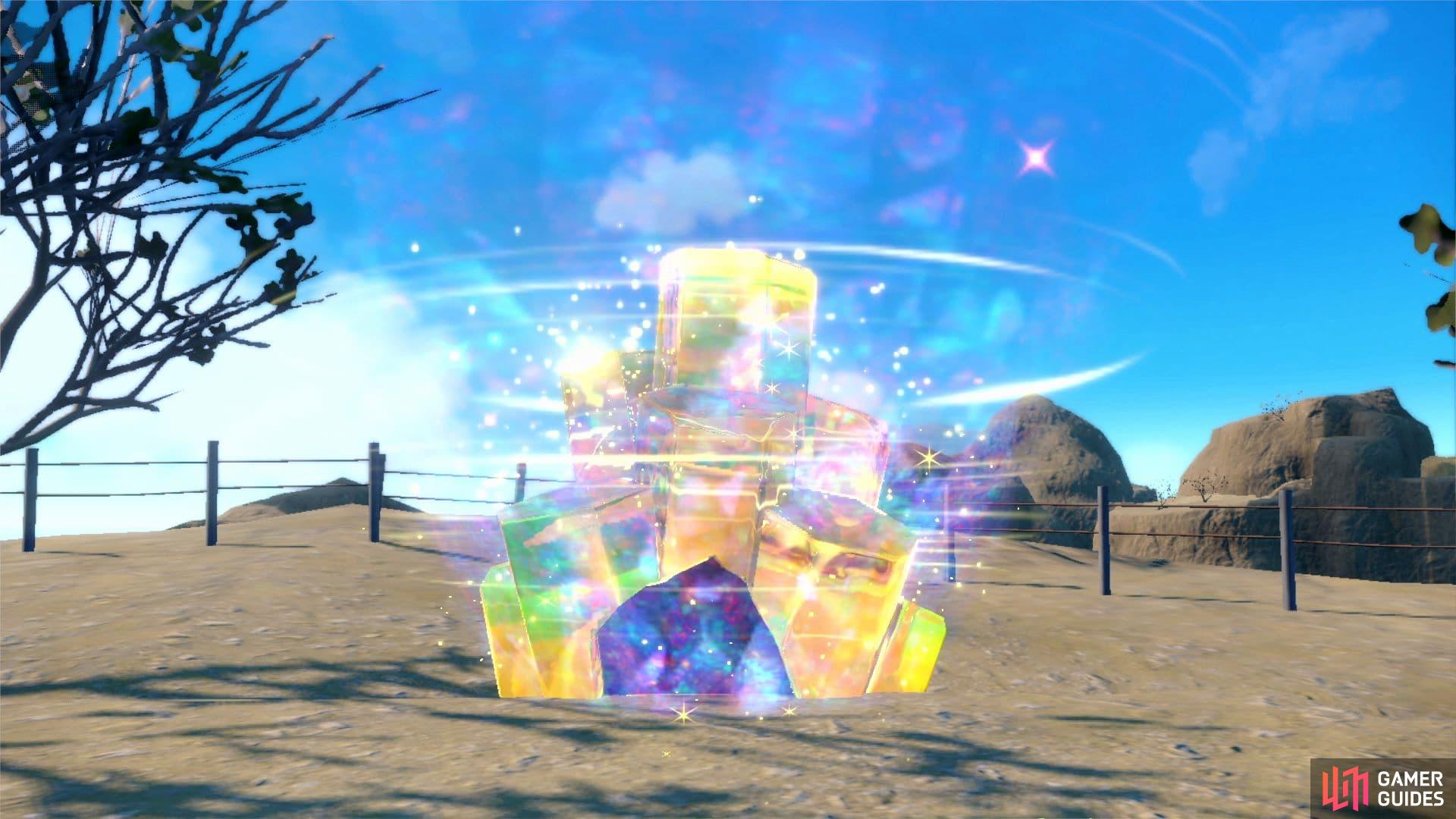 A Tera Raid crystal housing a battle event. (Credit: The Pokémon Company)