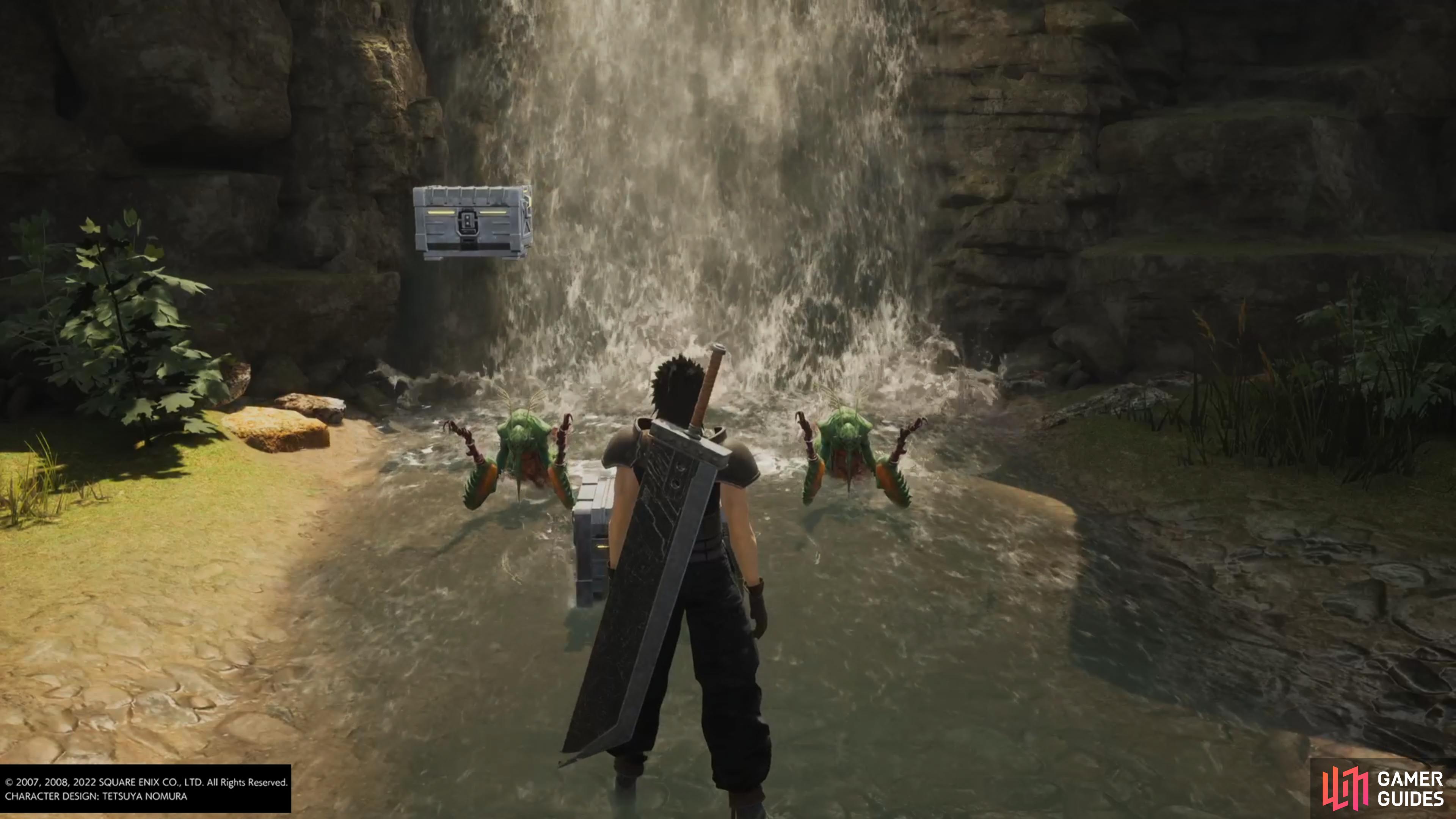 Stand in the middle to collect the first chest