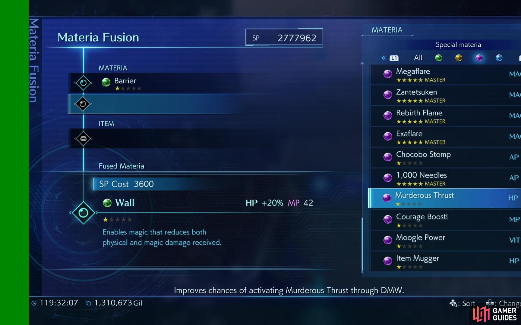 or you can fuse any of the aforementioned materia with any DMW materia.