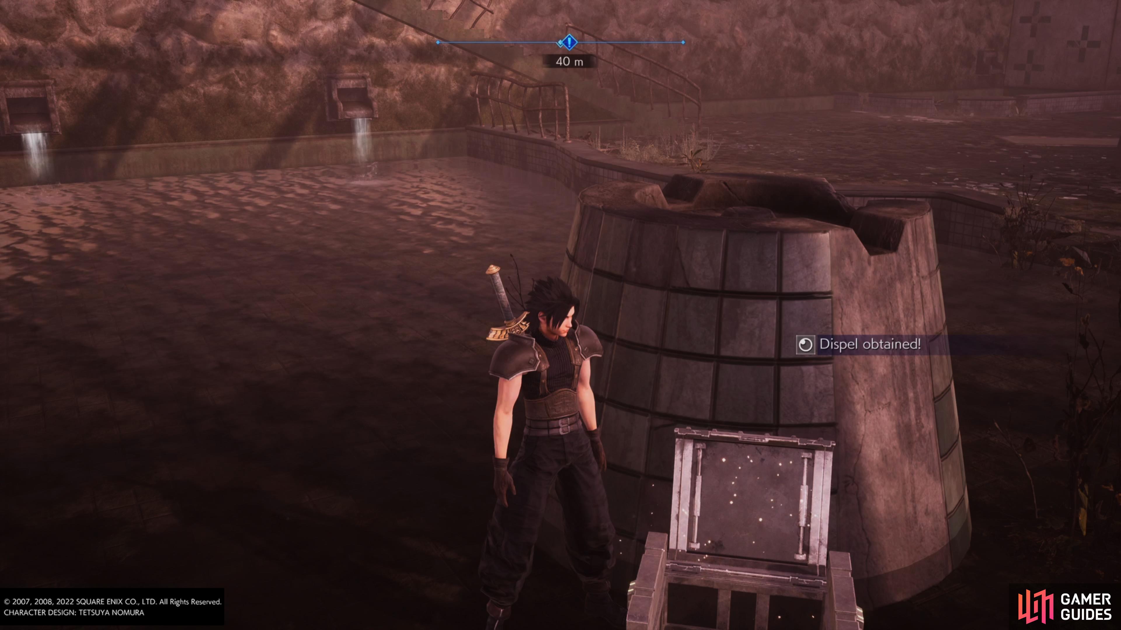 then return to the water to claim the !Dispel Materia.