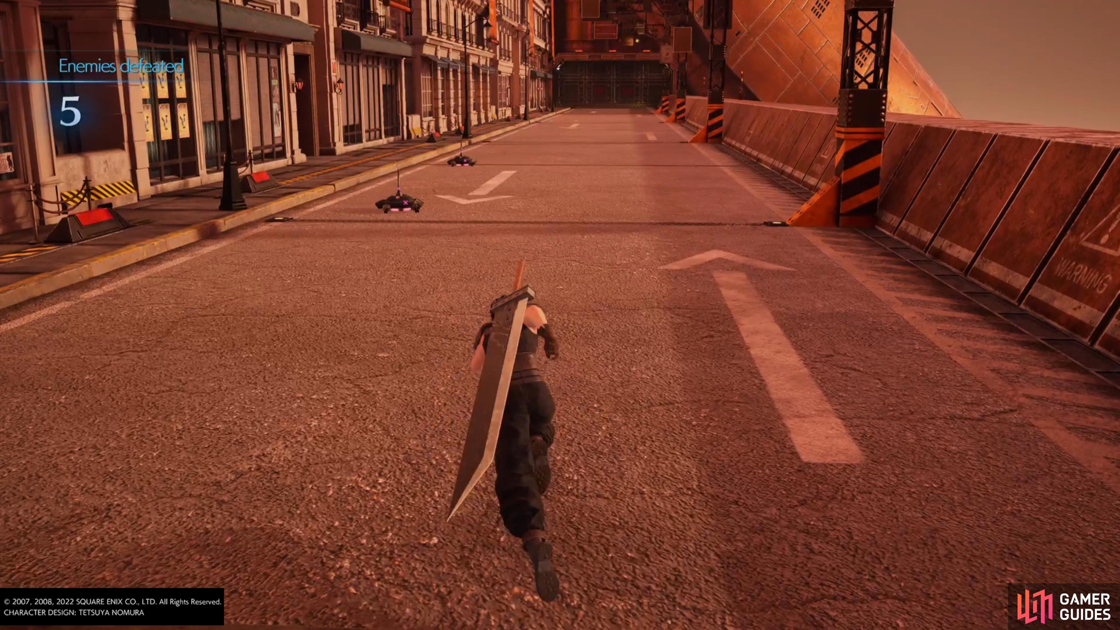 Stand with your back to the purple line to spot all the enemies incoming
