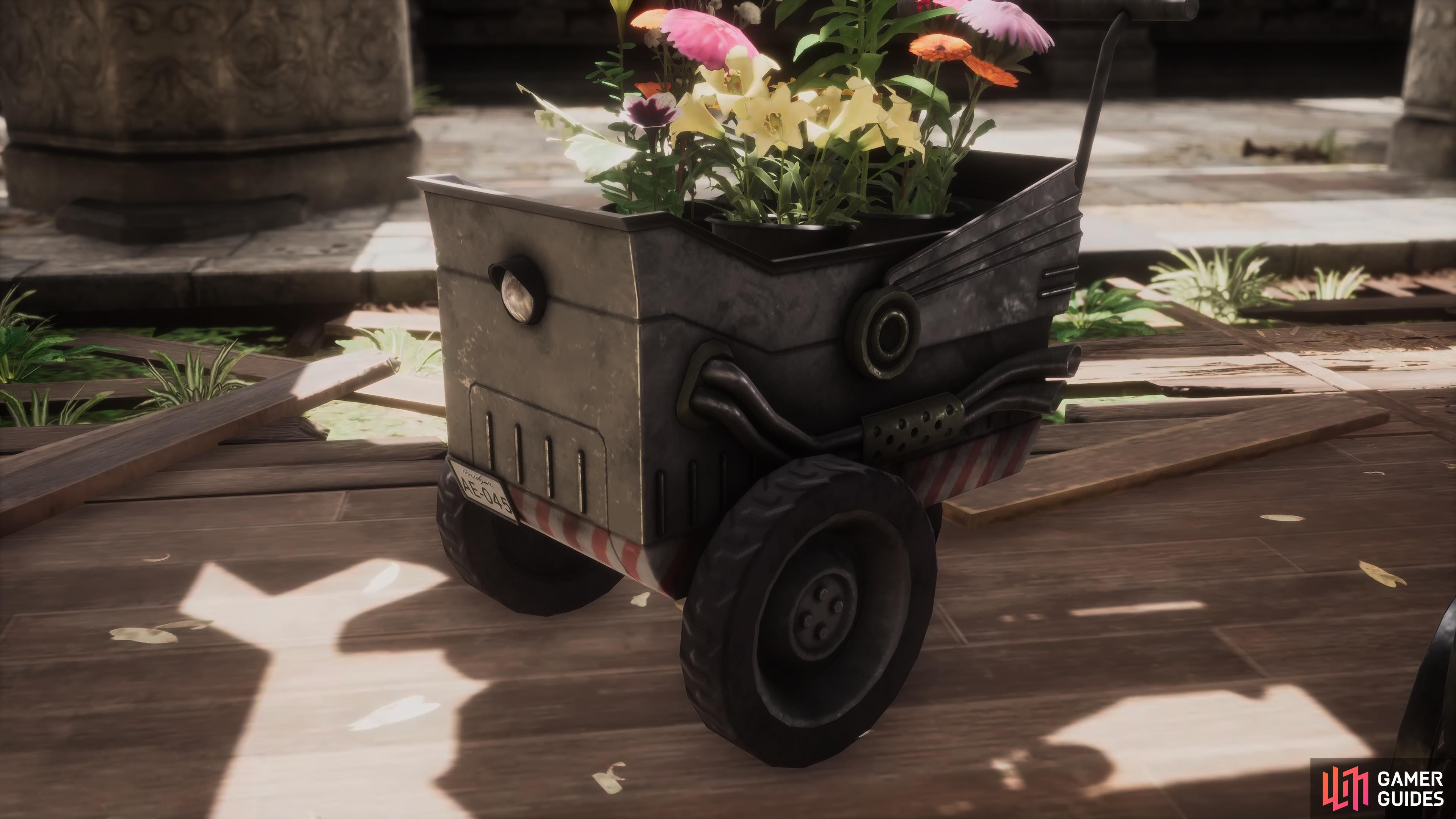 The third wagon looks more like a weapon than a Flower Cart.