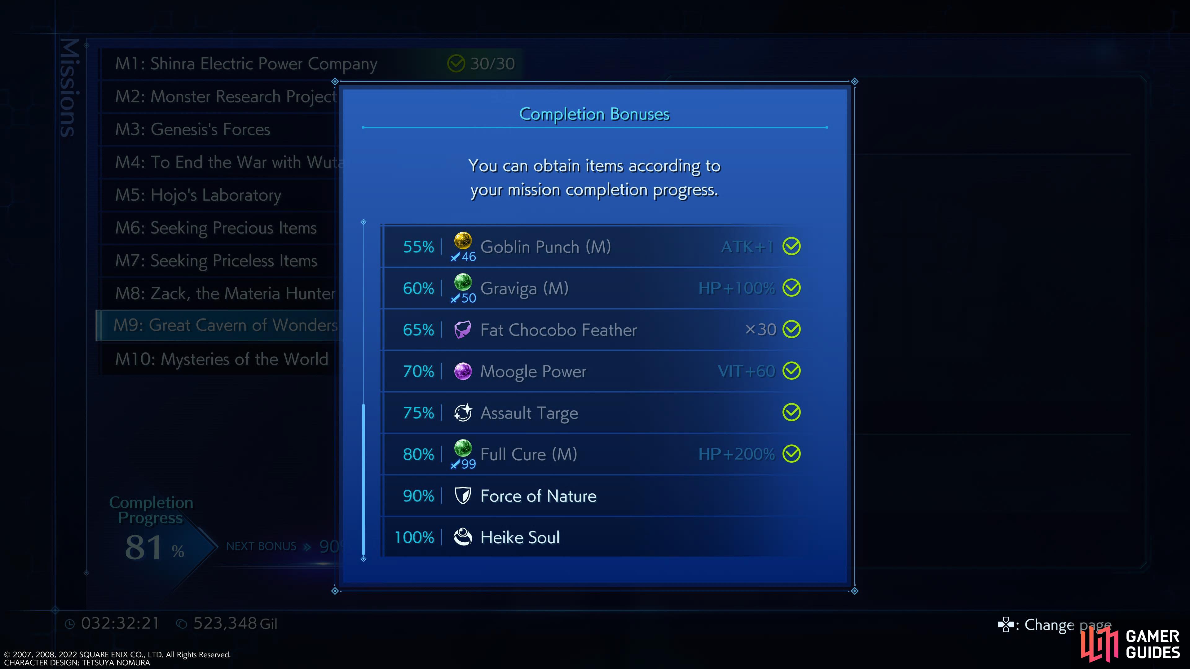 while the Heike Soul is the reward for completing all Missions in the game.