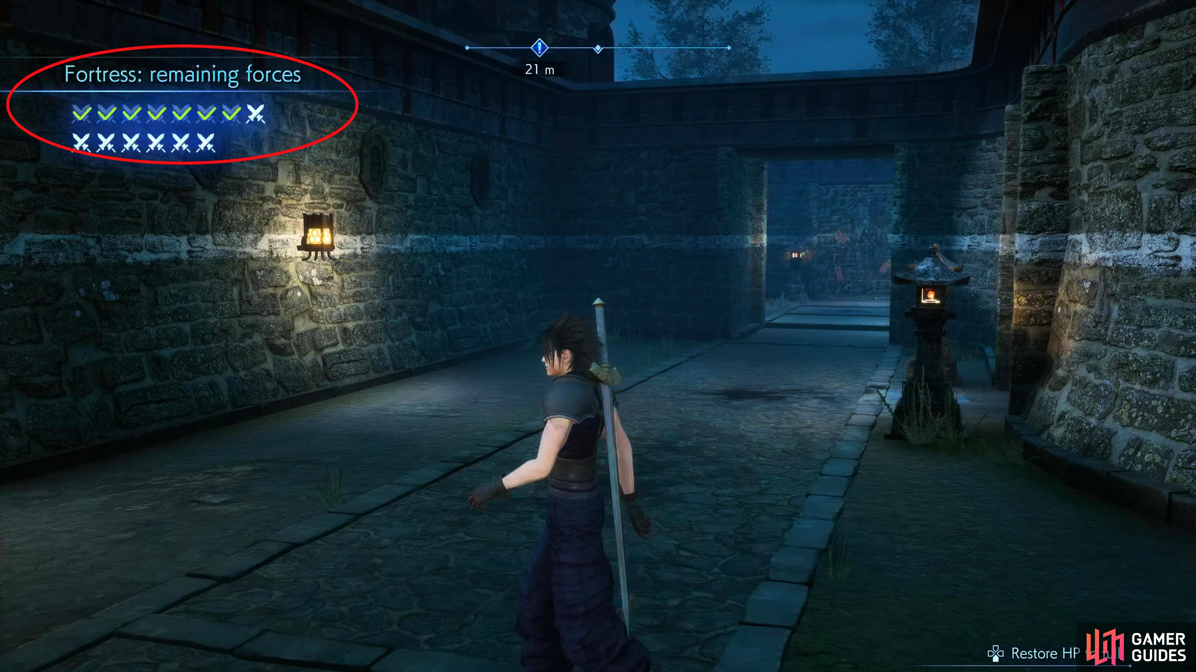 In the top-left of the screen, you'll see how many groups you need to defeat for the trophy. Be wary, as some are hidden, and there are in fact 16 groups.