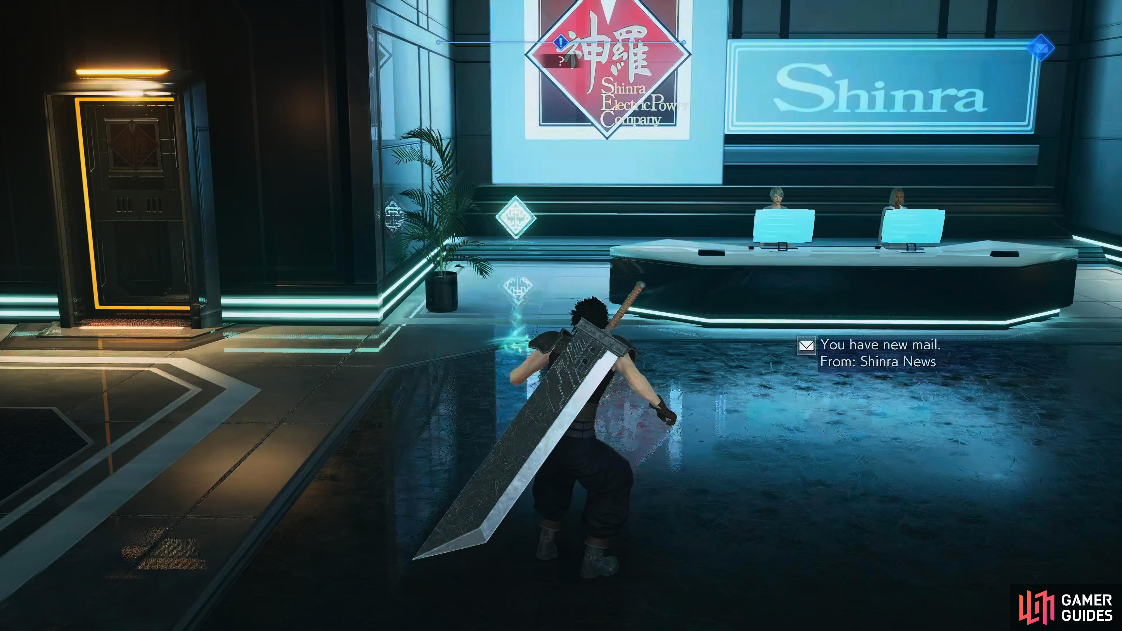 This mail can be obtained by walking towards the reception desk in the Shinra Building.