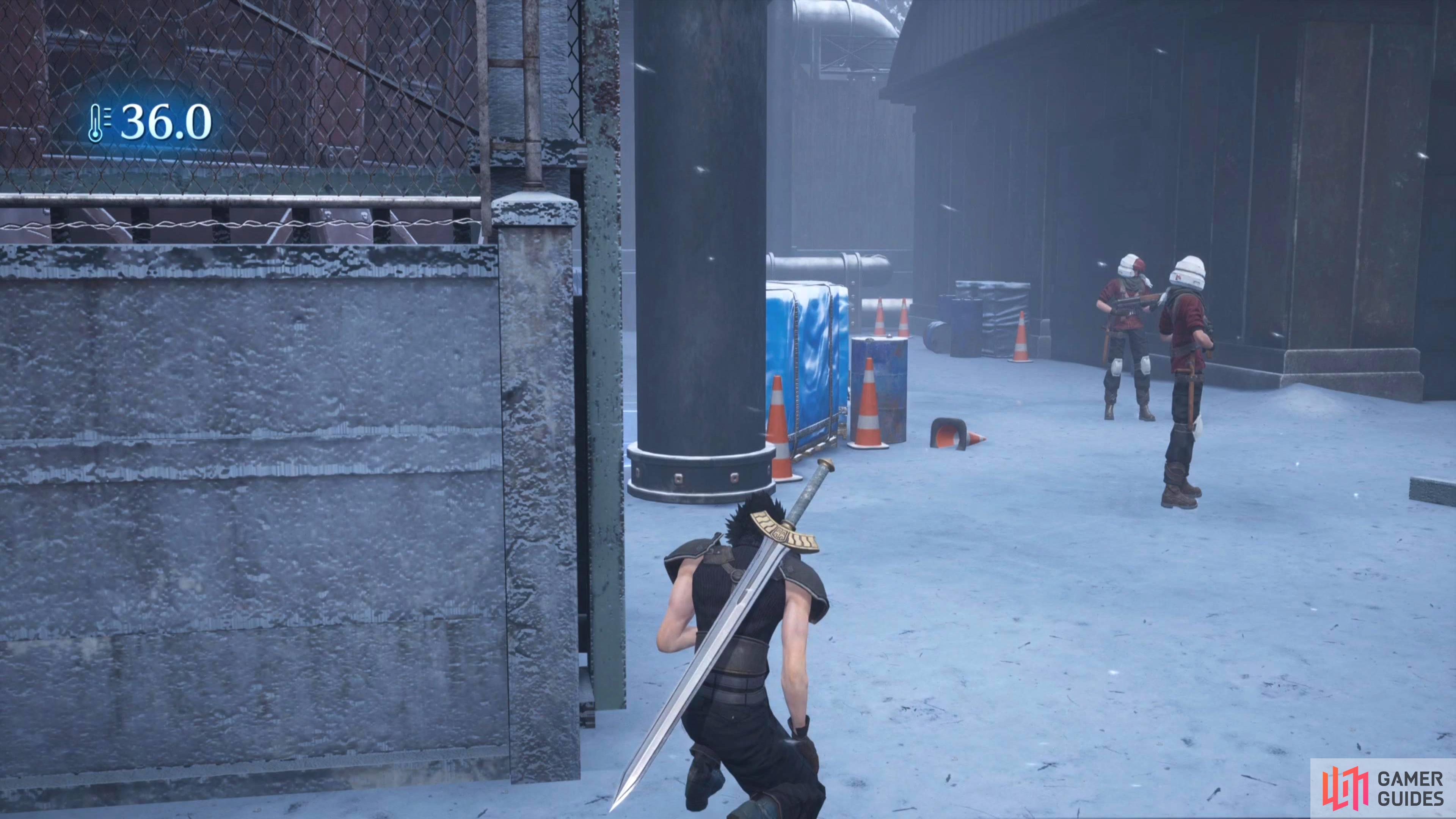 When the guards meet up in the middle, you can run to the left to get a chest.
