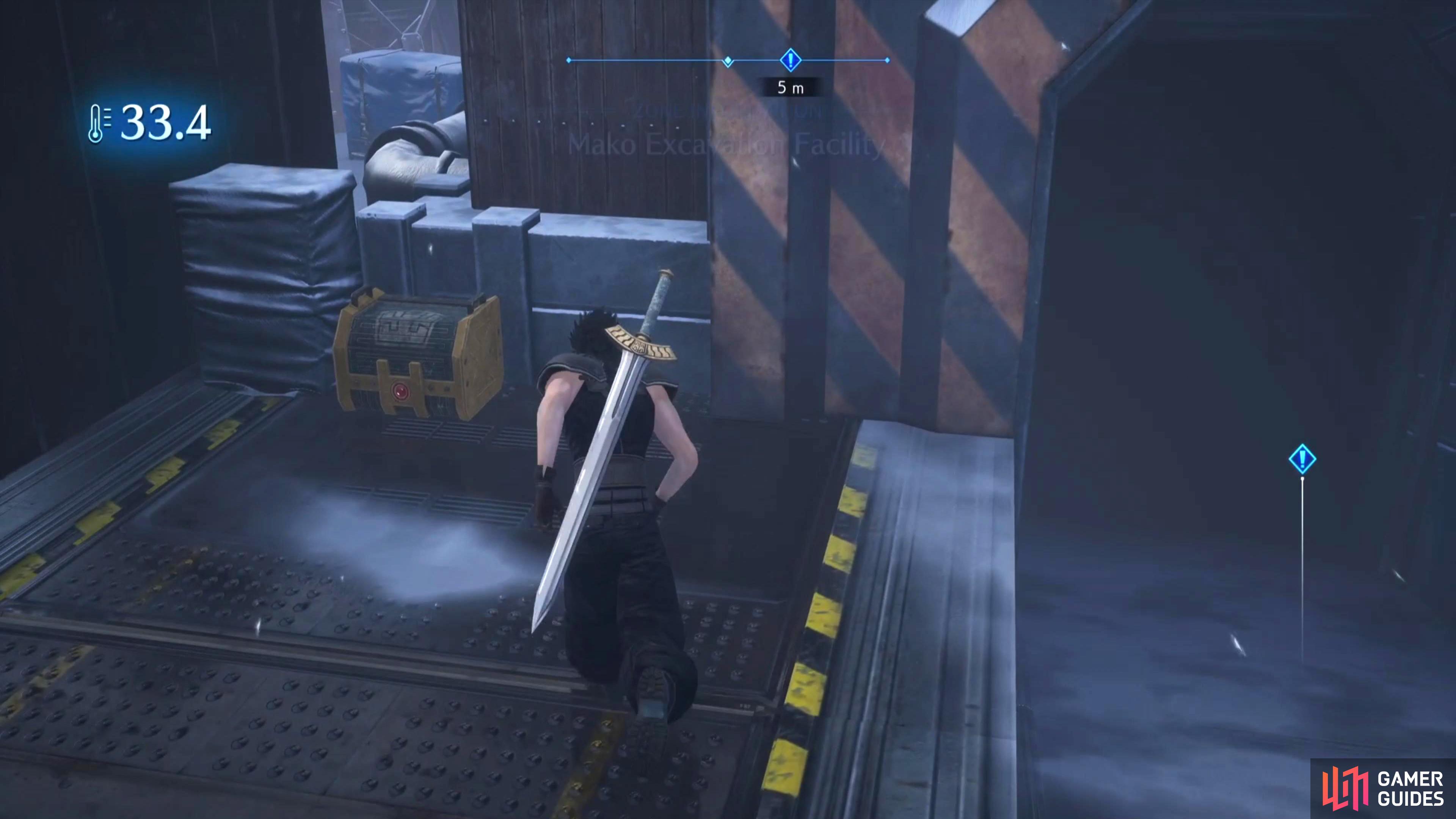 Open up another chest to the side of the Facility entrance.