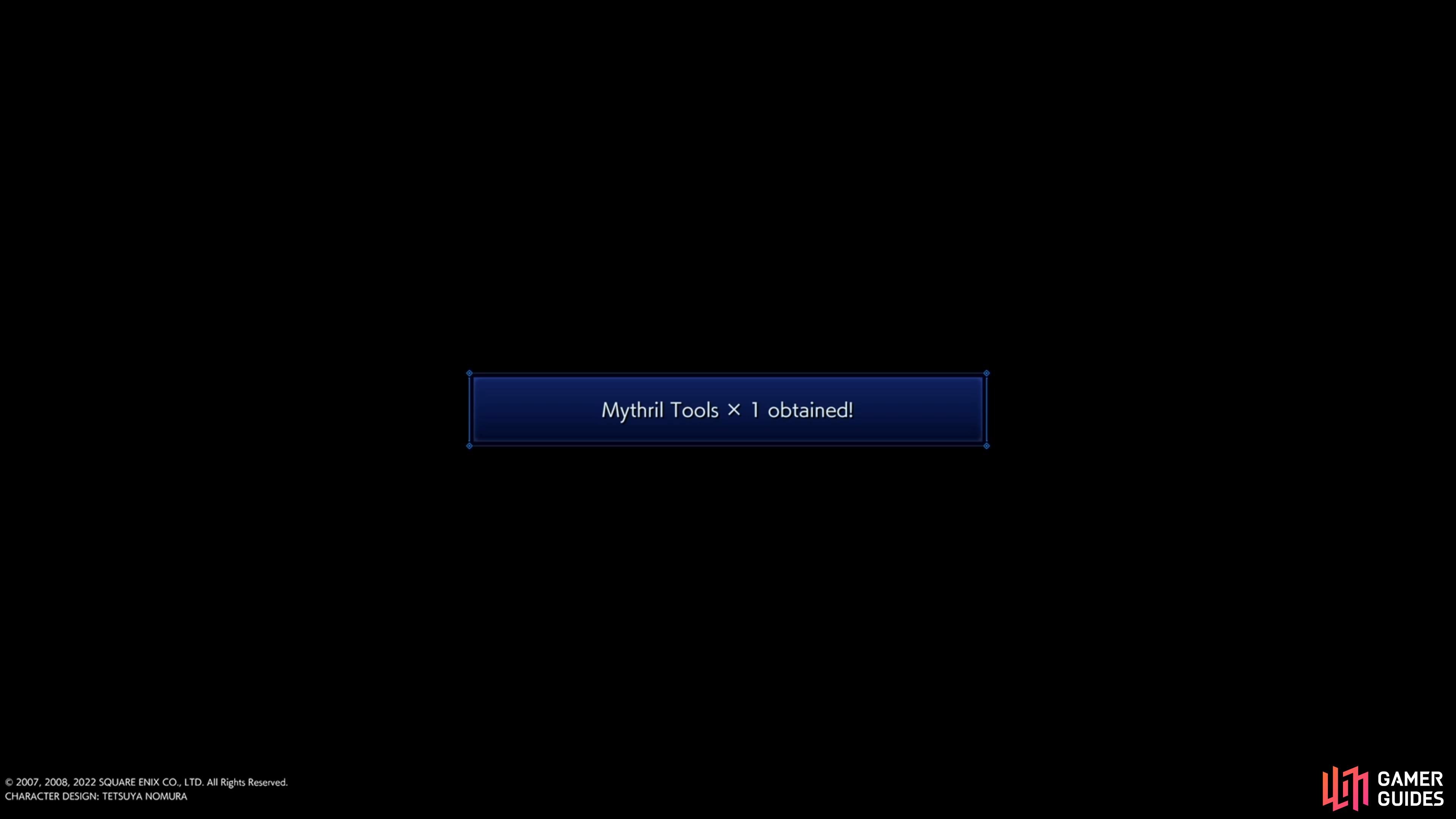 Don't forget to return to the Researcher to get the !Mythril Tools key item