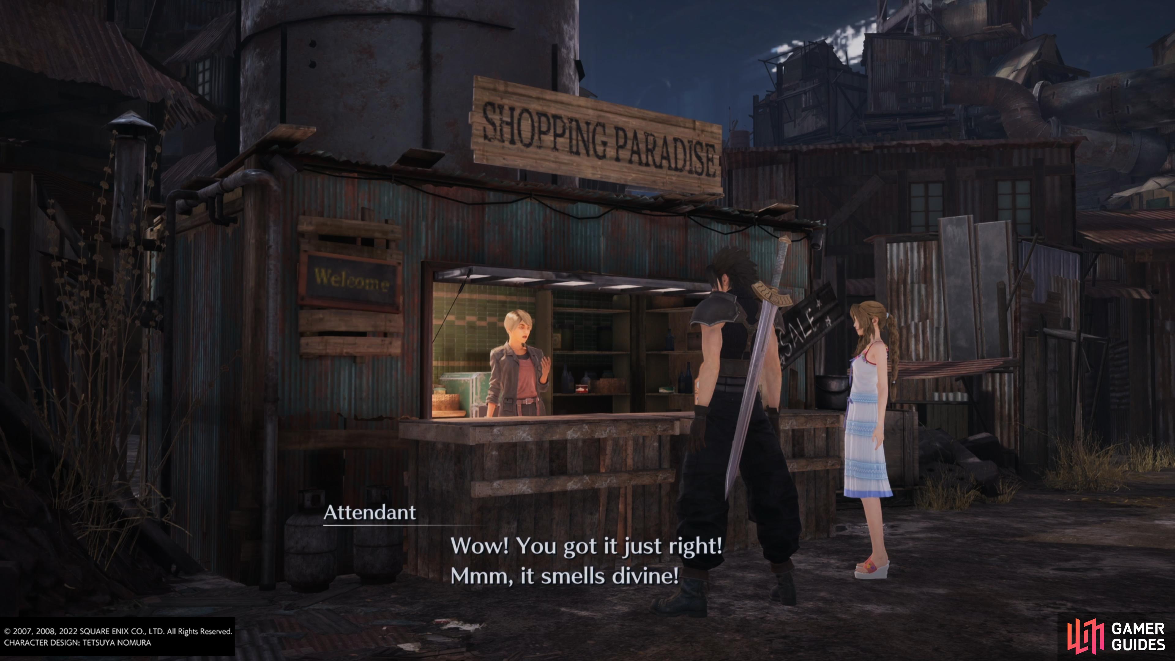 the Attendant will respond like this if you get the perfect blend.