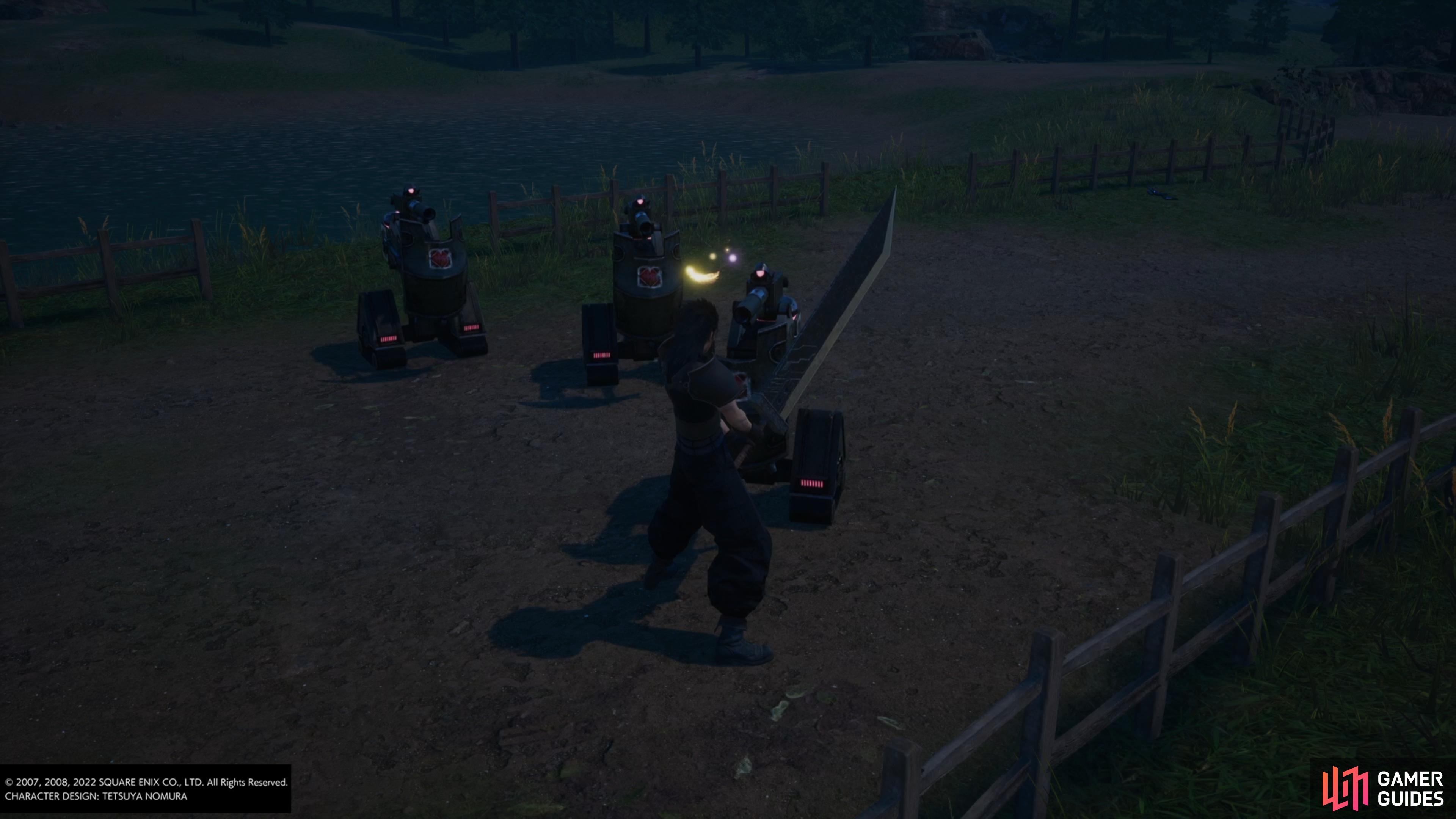 Run between the third and fourth sniper rifles to grind kill points