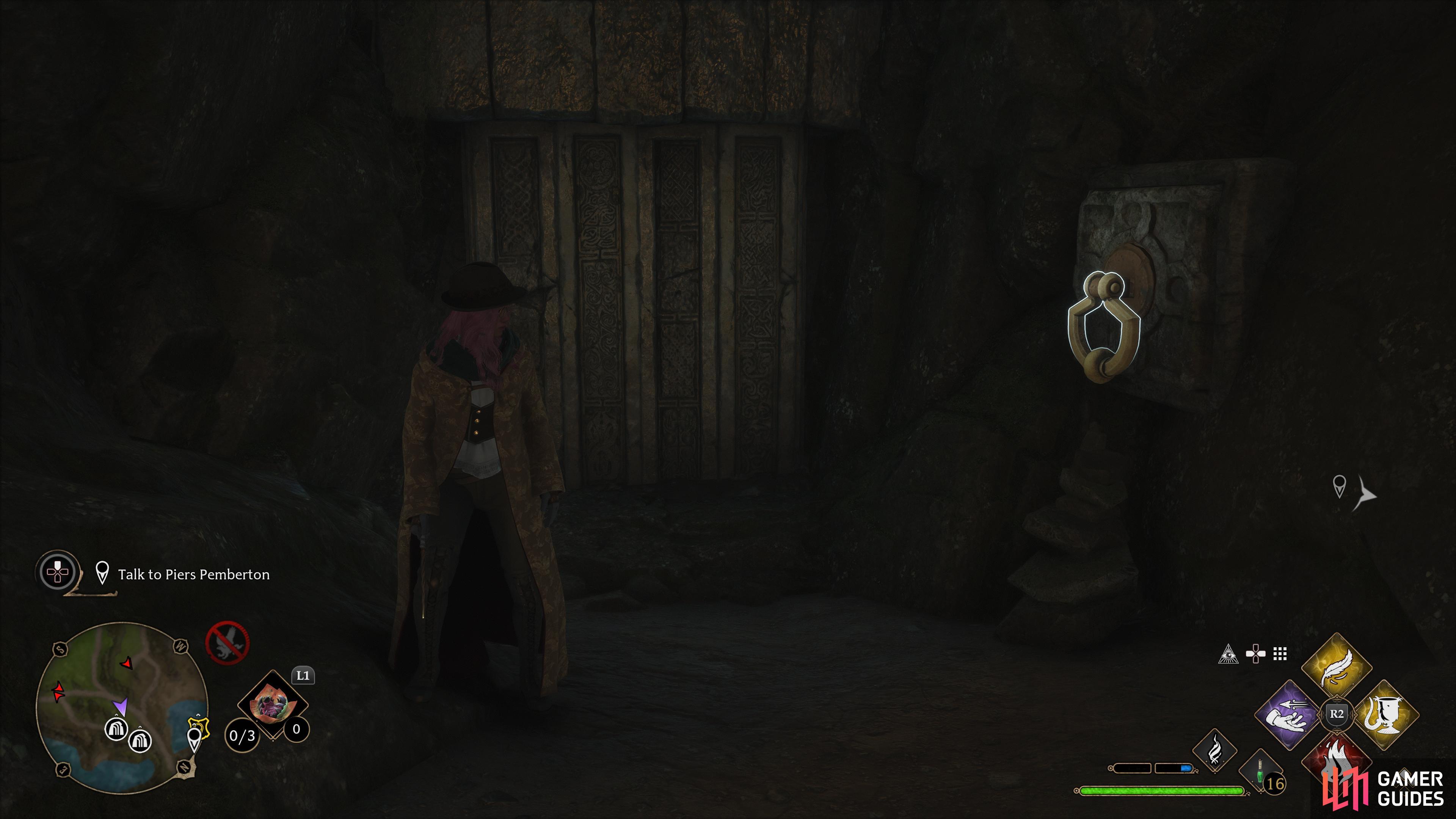 Accio lever inside of the treasure vault.