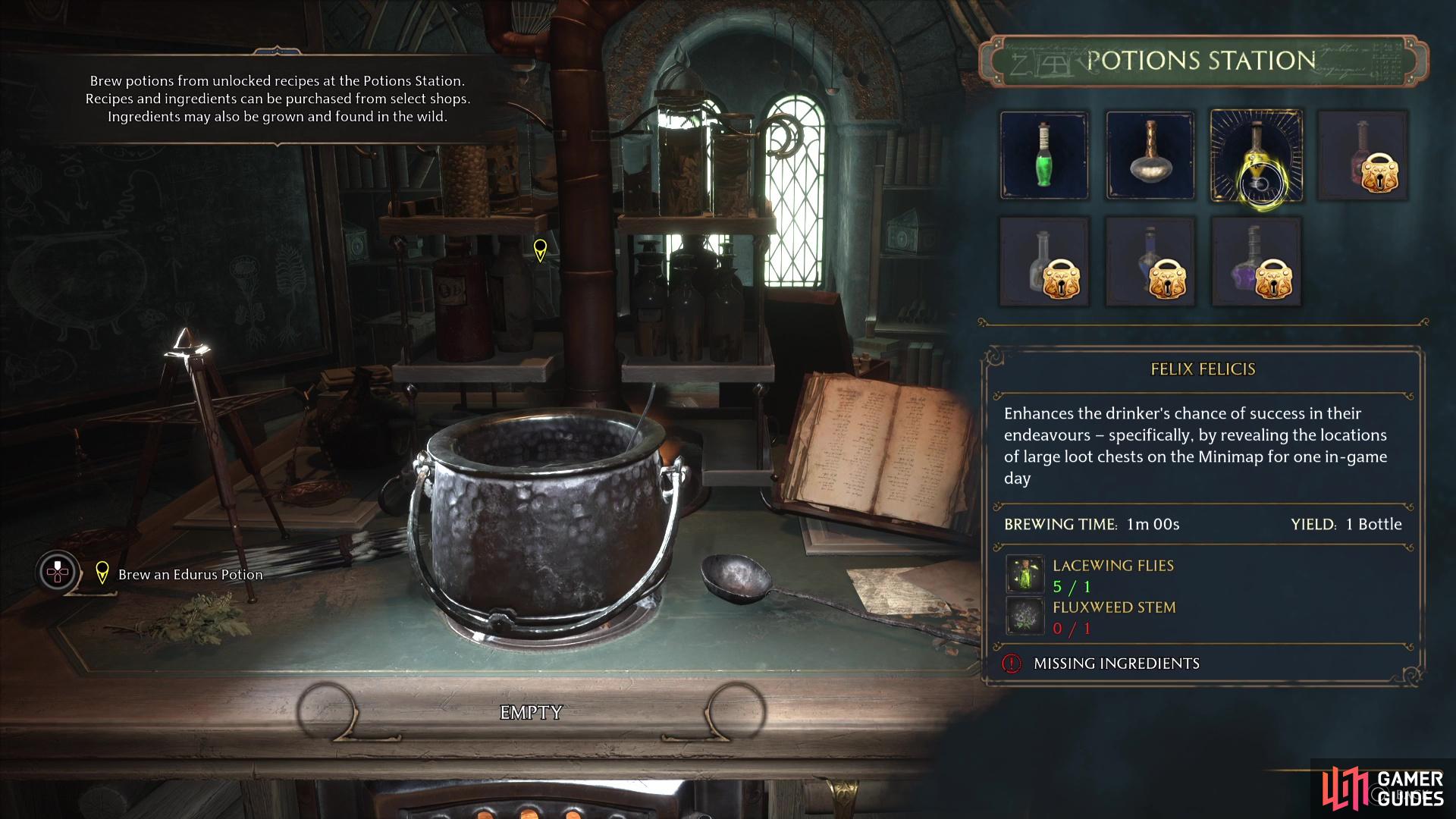 You can brew the Felix Felicis Potion at the Potions Station.