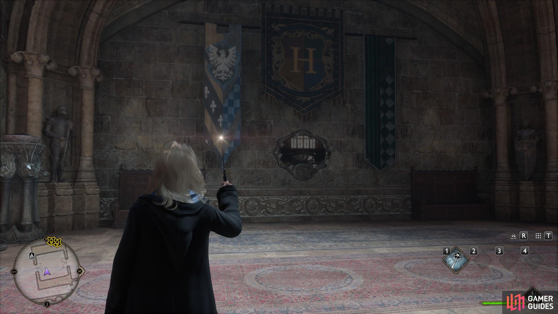 Head into the Great Hall, then look for a Moth Mirror on the right.