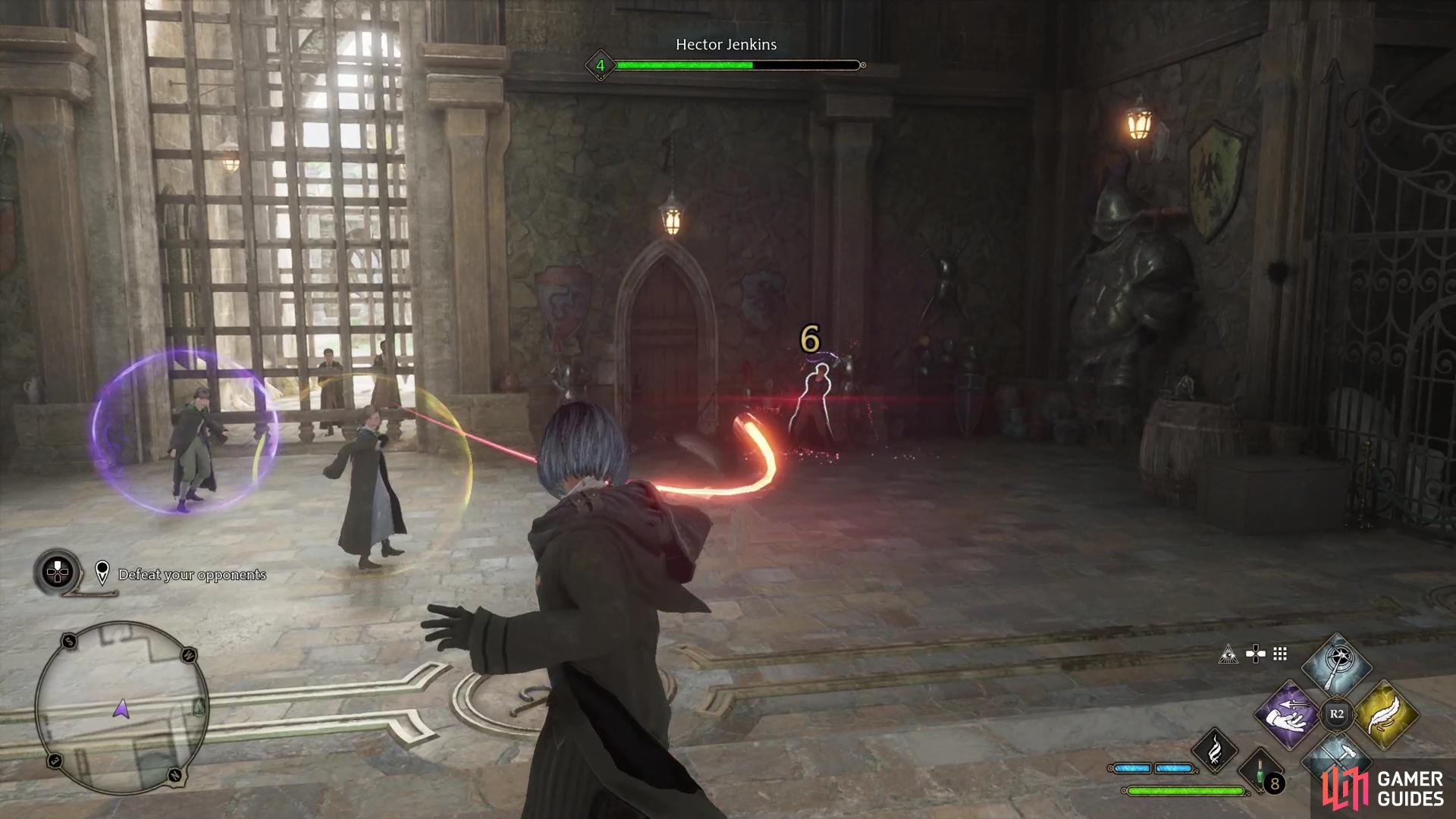 Stupefy also works in a pinch. Either way, once an enemy is exposed, punish them with wand attacks.