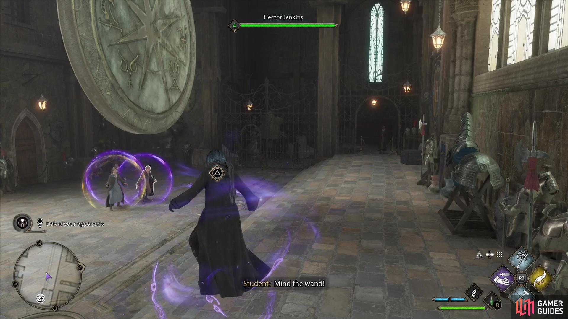 If enemies use advanced magics on you, quickly hit the button prompt to escape.
