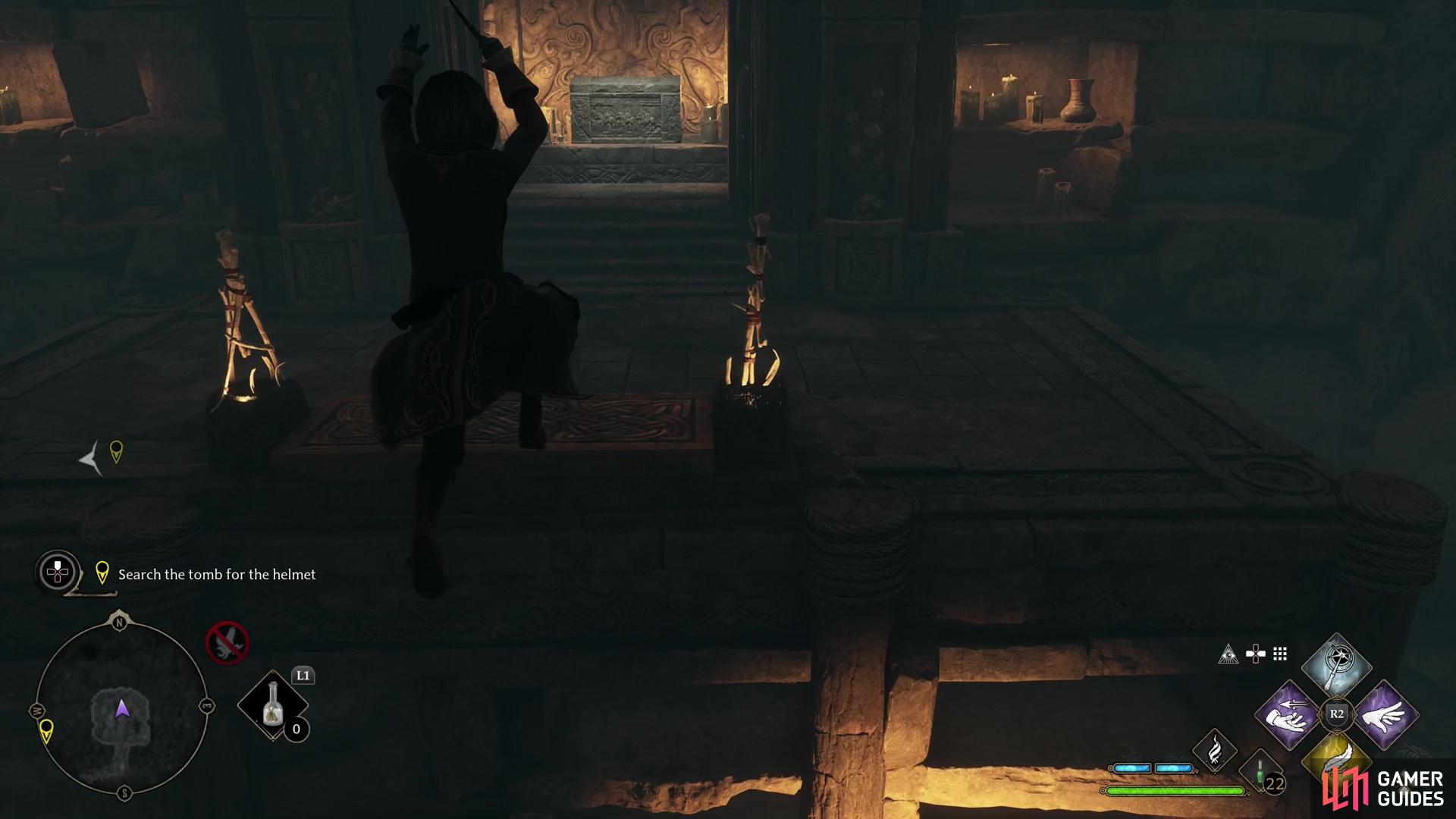 which should be sufficient for you to jump over to the far ledge,