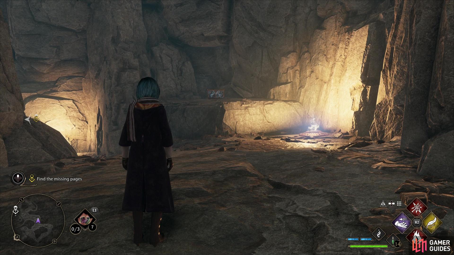 then loot a chest on the ledge ahead of you.