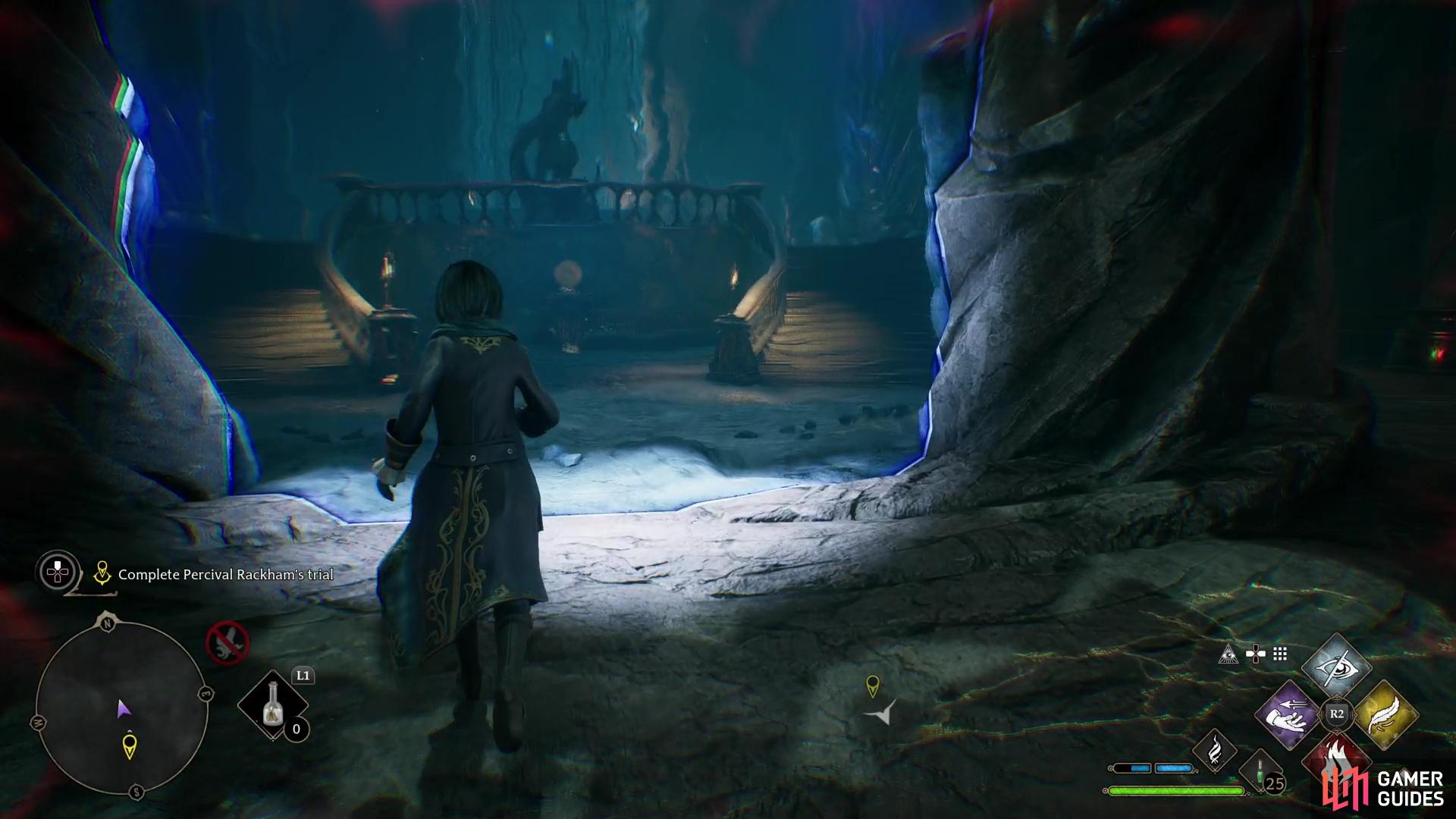After using the nexus of arcane magic, enter the newly activated portal from the south.