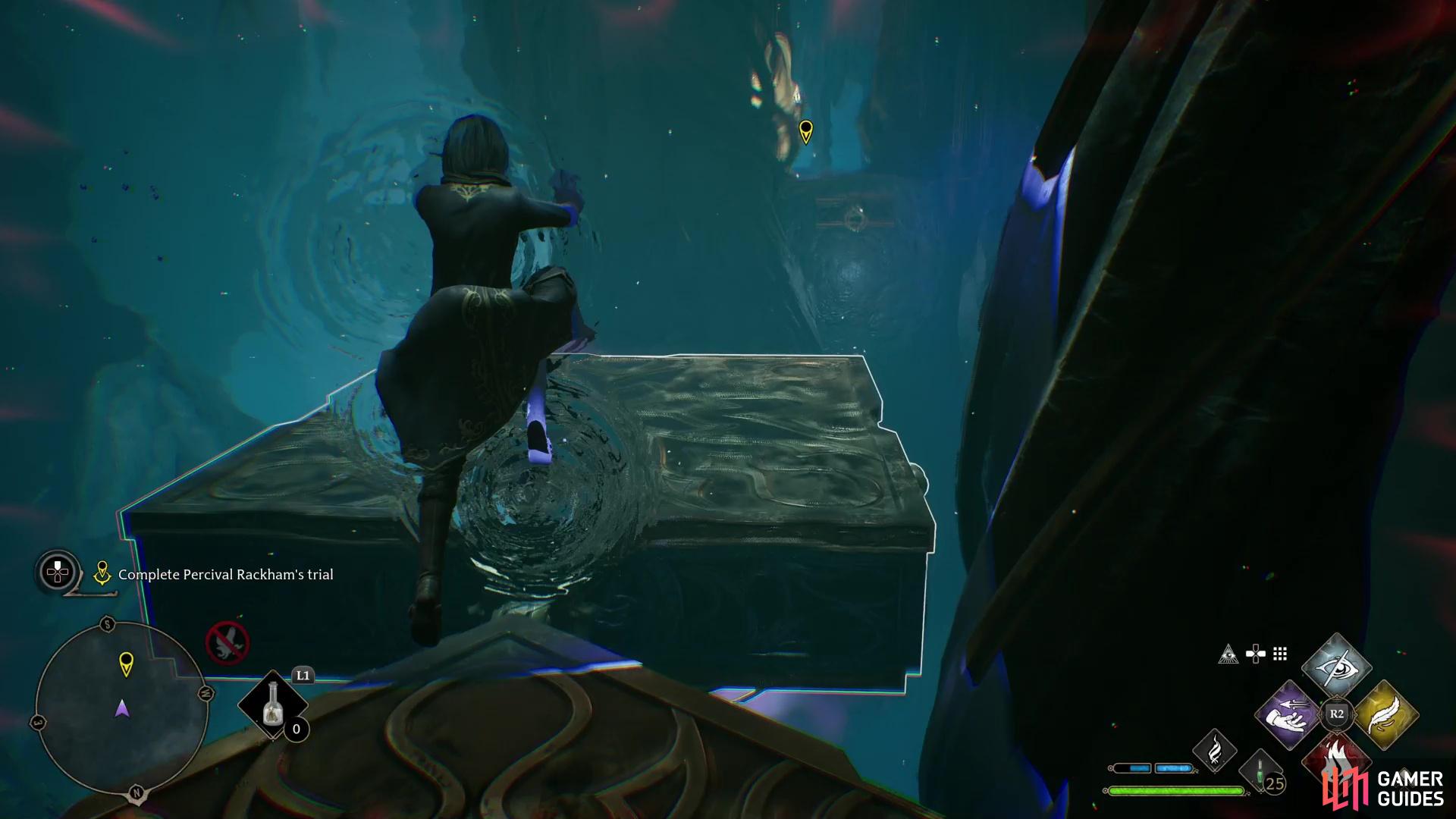 Jump from one platform to another, through the portal,