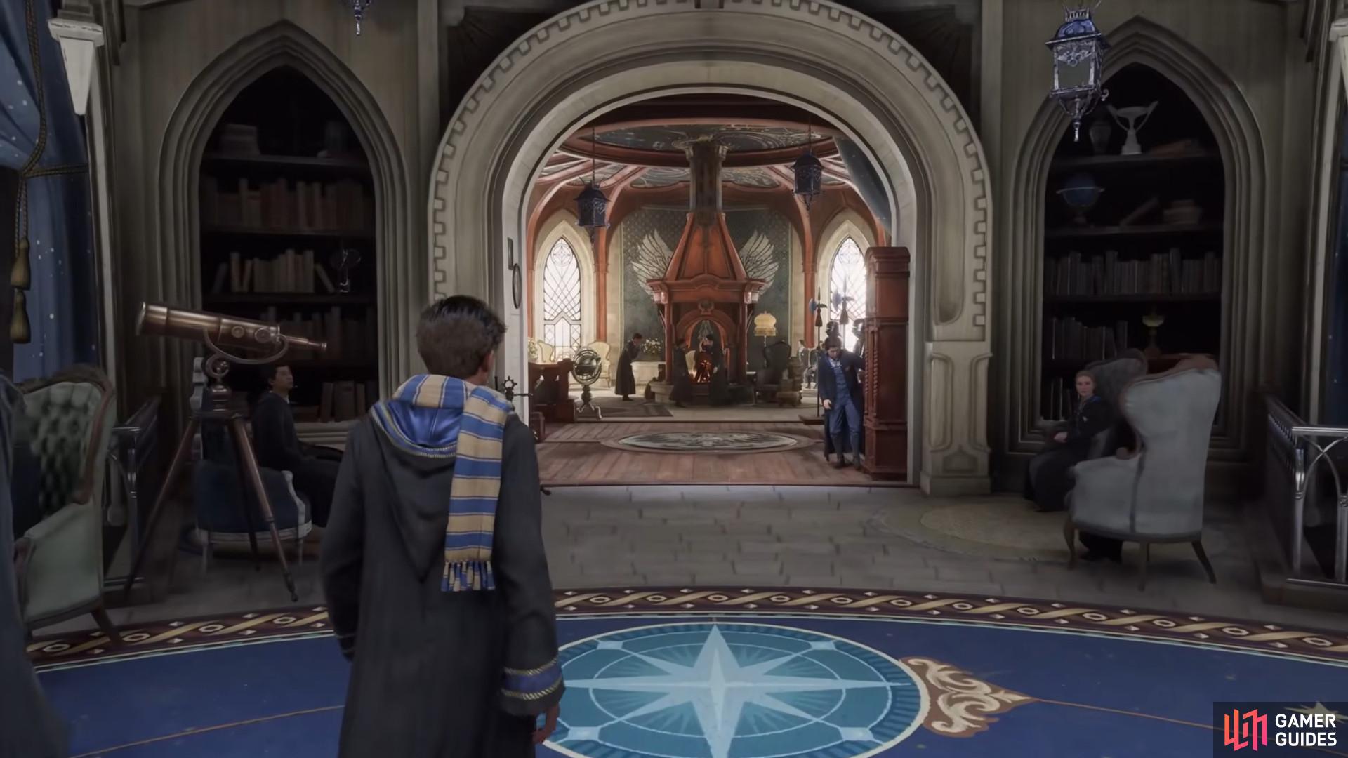 The Hogwarts Legacy Ravenclaw Common Room is all about knowledge and intellect. Image via Warner Brothers.