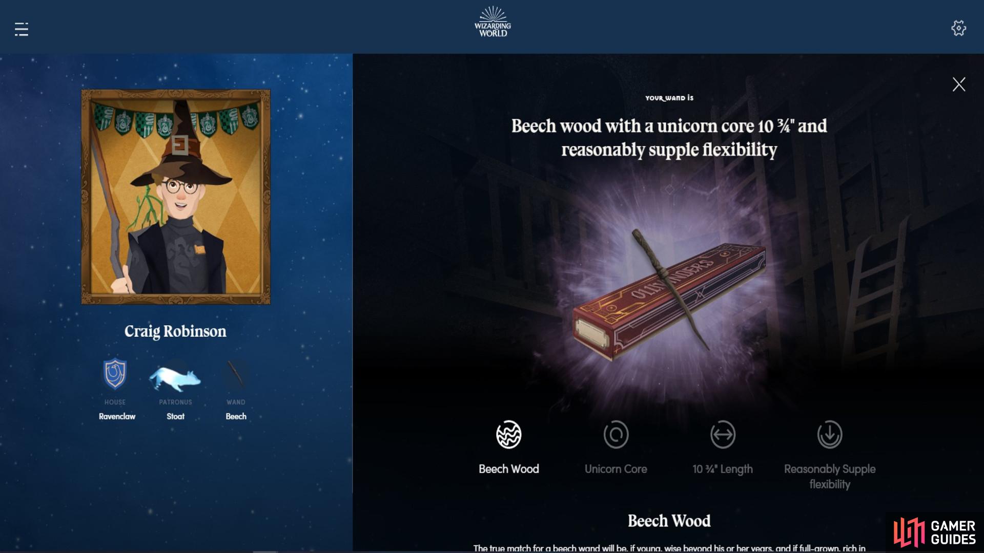 You can do a Hogwarts Legazy Wand Quiz. Via Wizarding World.