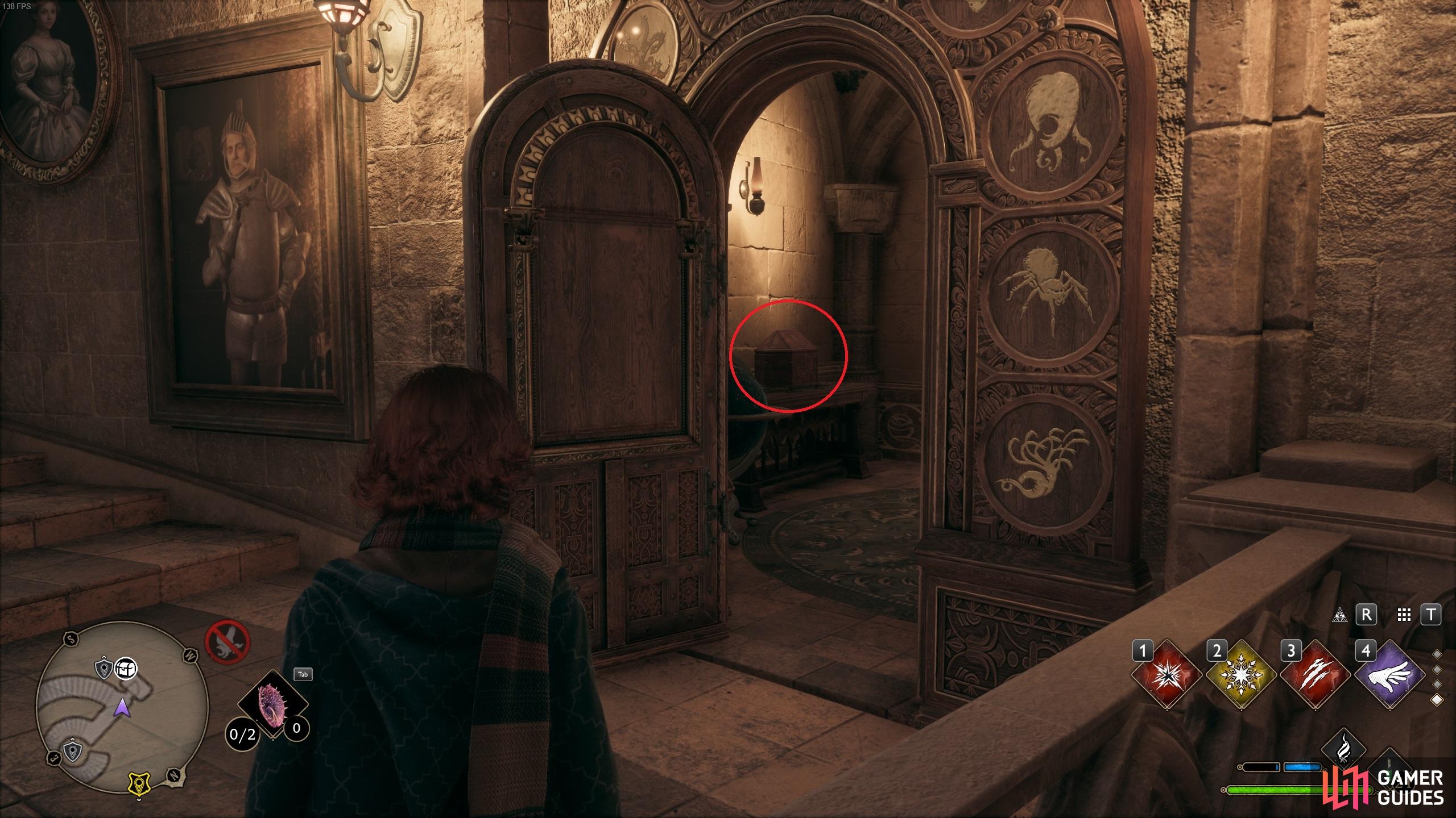 You'll find the Collection Chest in the room behind the door.