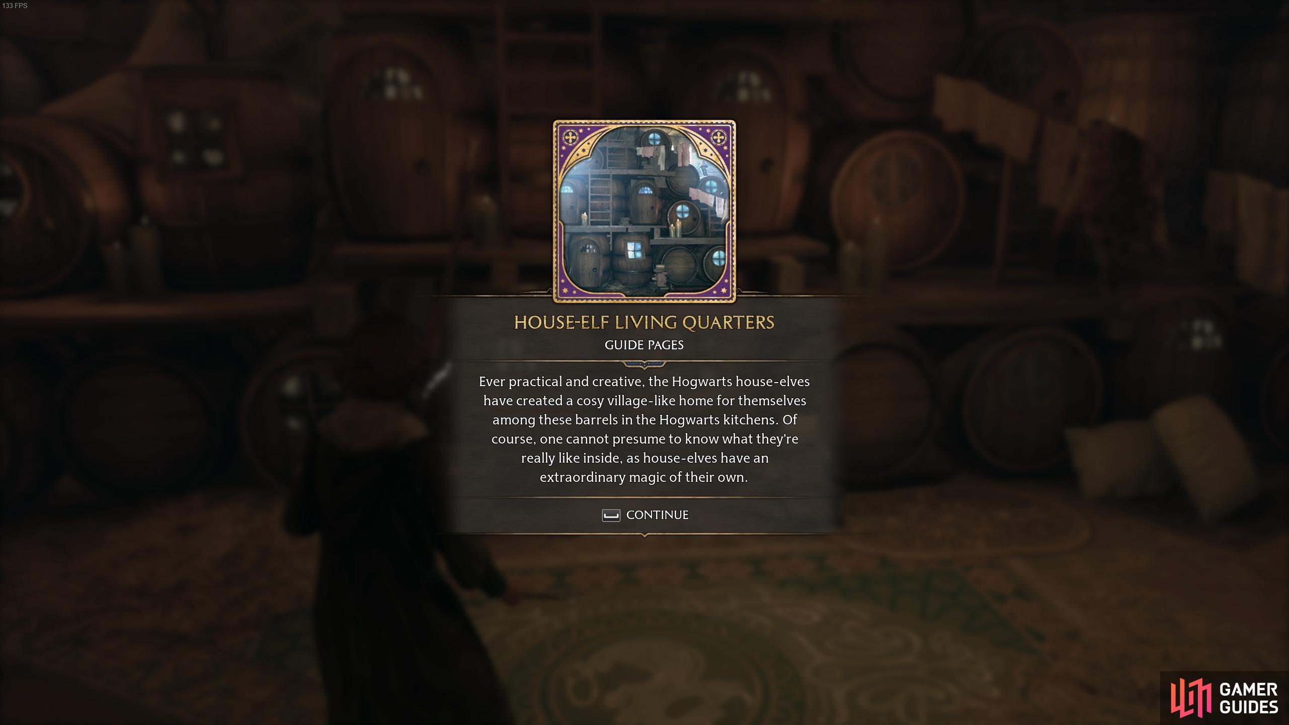 The description for the House-Elf Living Quarters page.