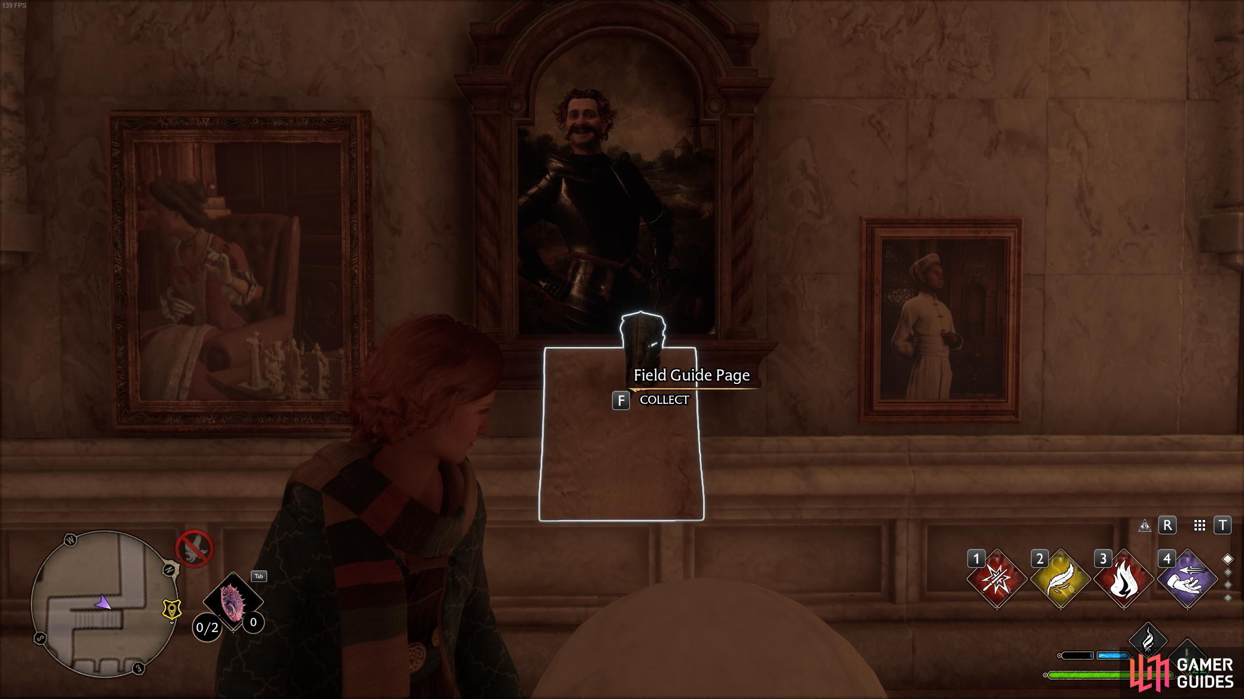 You'll find the page just in front of the portrait.