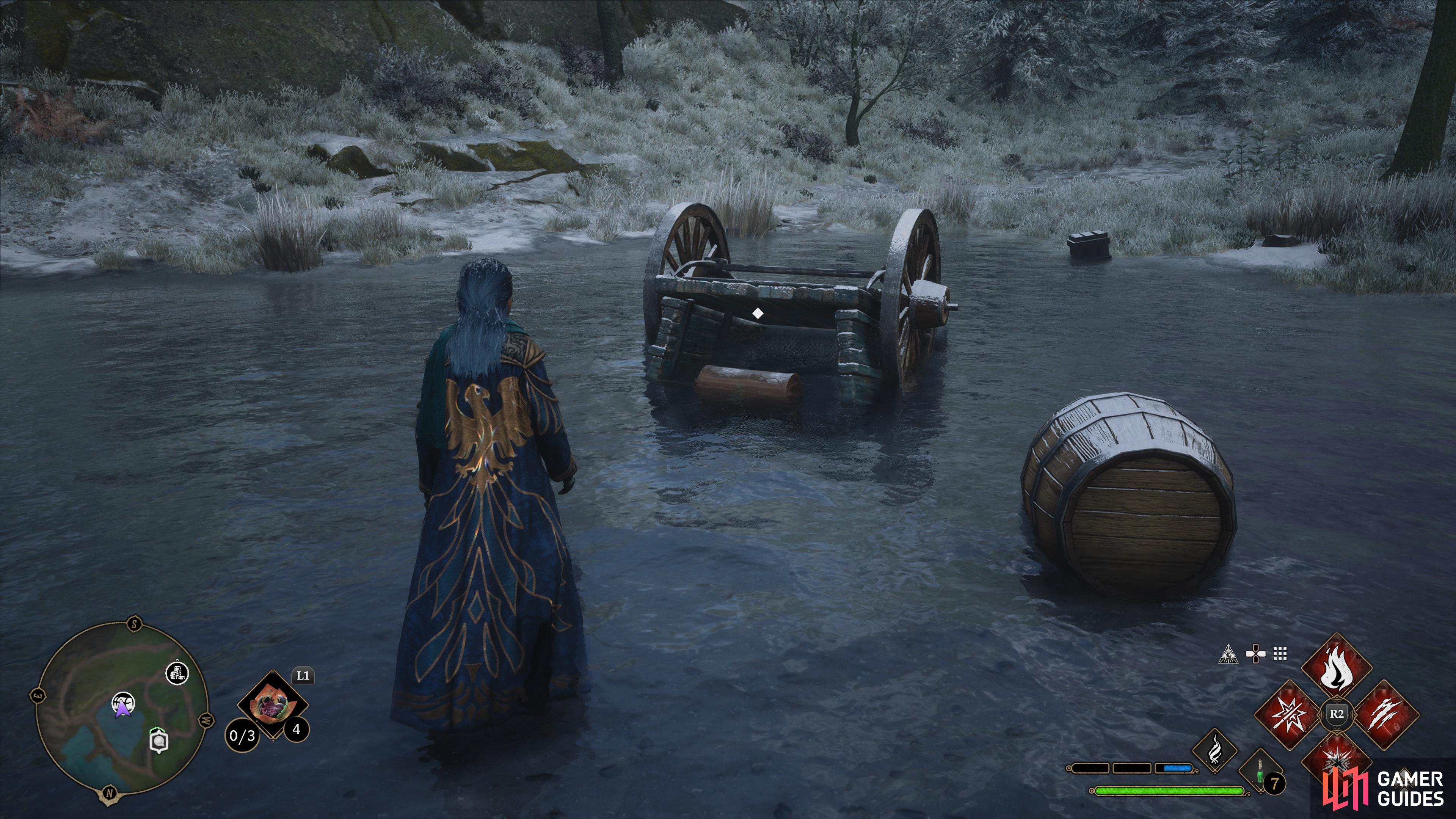to find the Collection Chest sitting underneath a wheelbarrow