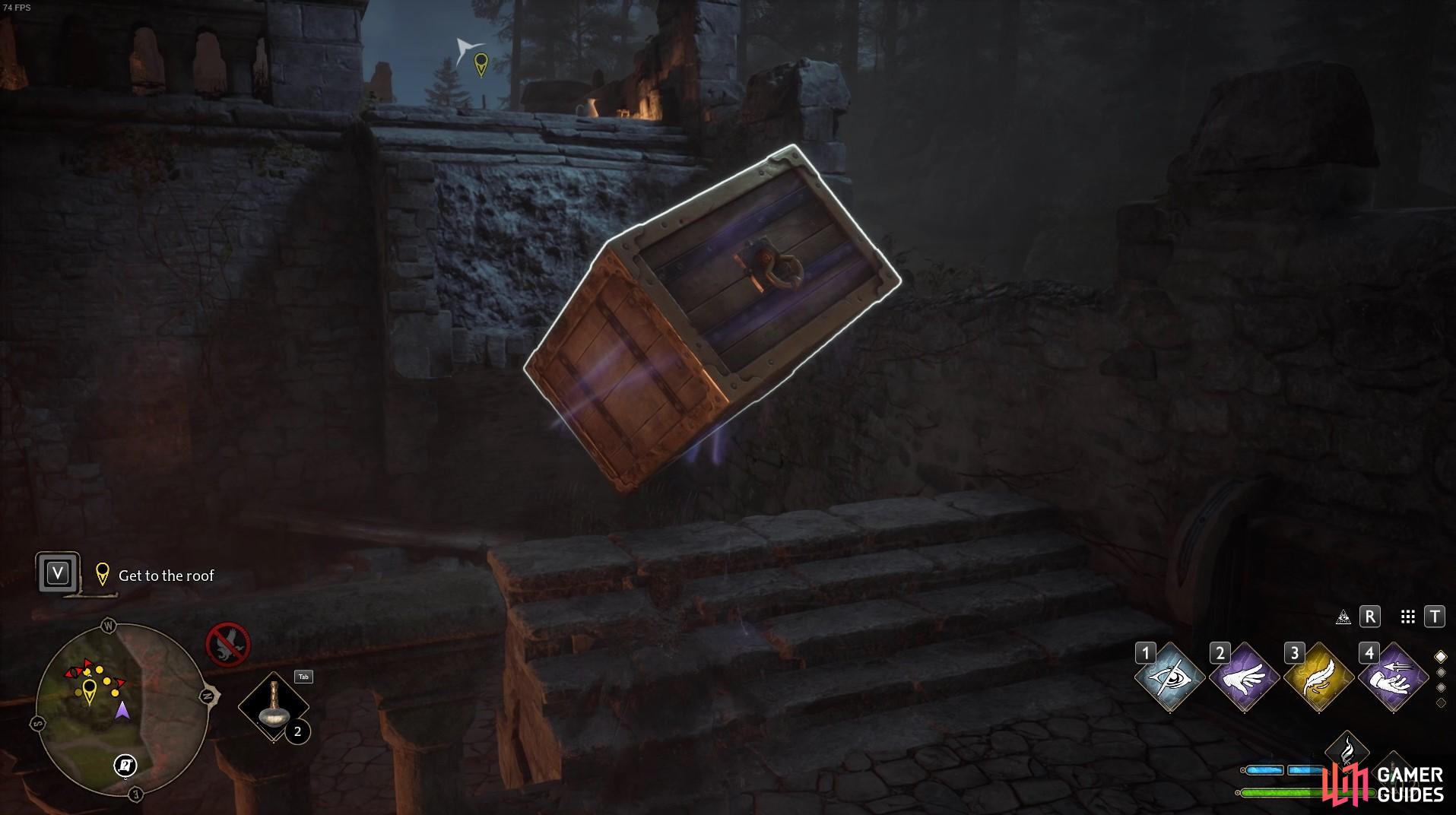 Once again, levitate another box and use that as a platform in the High Keep mission.