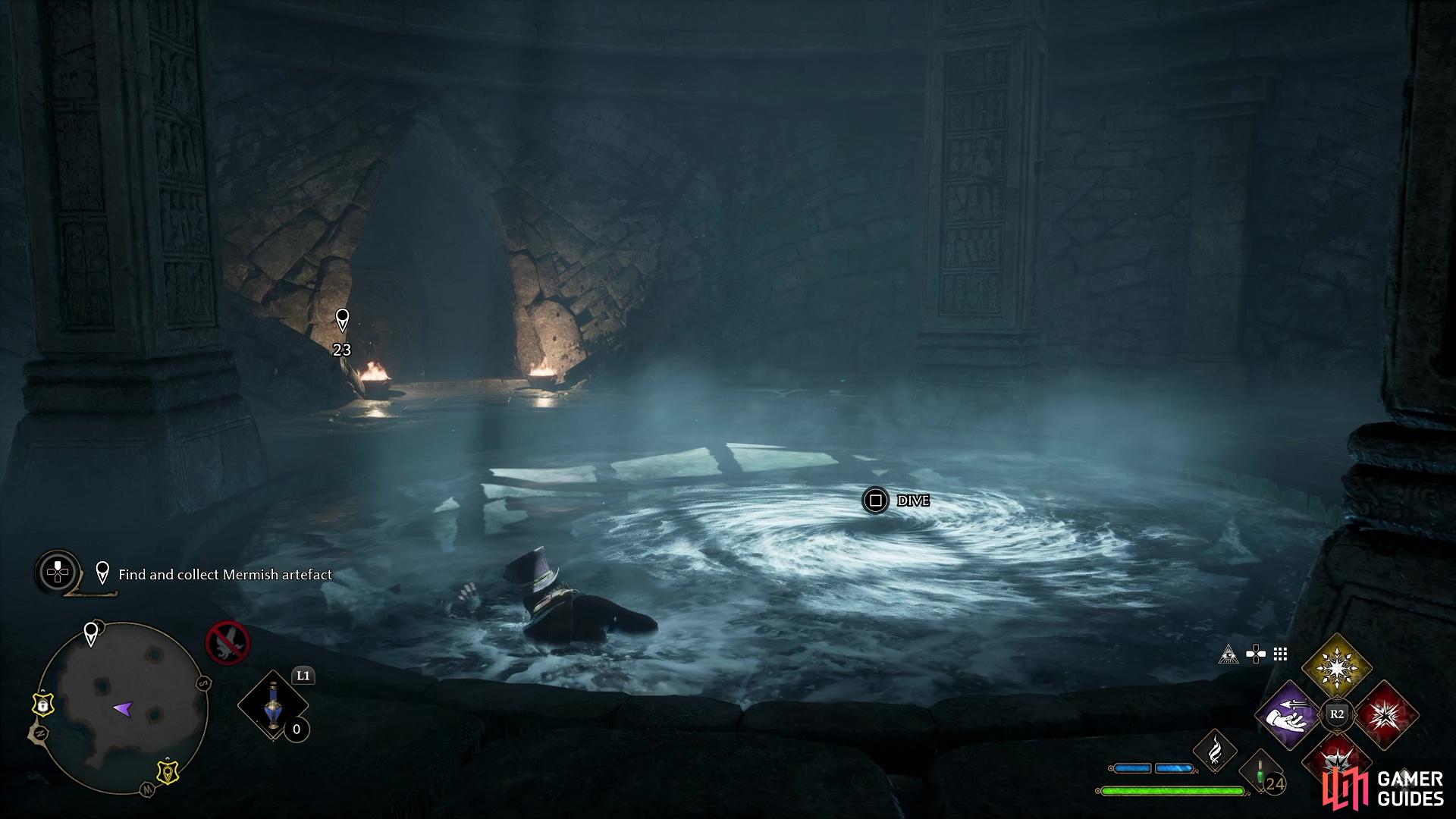 The Leaky Caves contains a three-Moth Puzzle door.