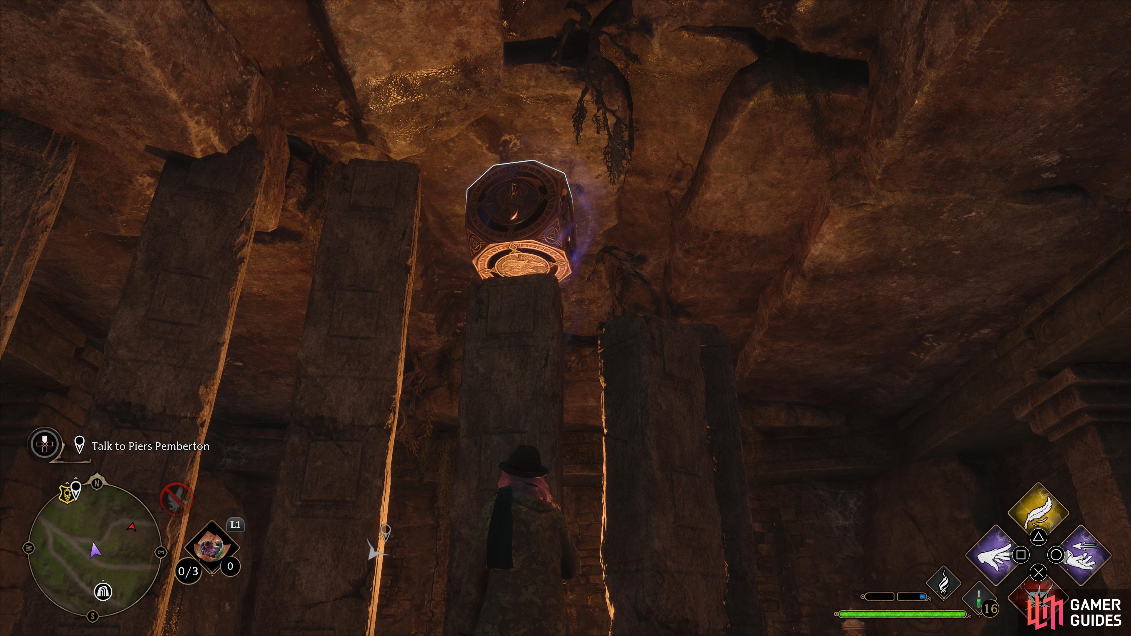  Solution to the pillar room in the Wingardium Levioso puzzle treasure vault.