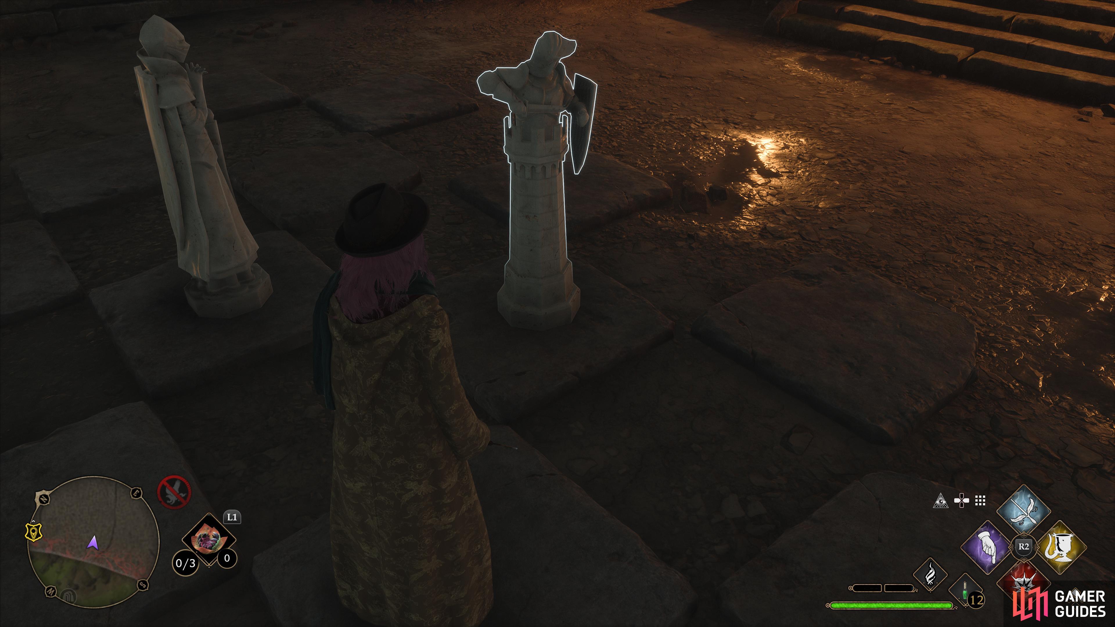 Creating a wizard chess piece in Hogwarts Legacy.