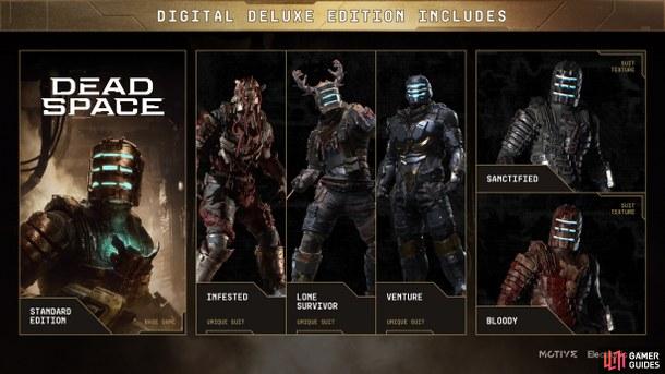 The Dead Space 2023 Digital Deluxe Edition cosmetics.